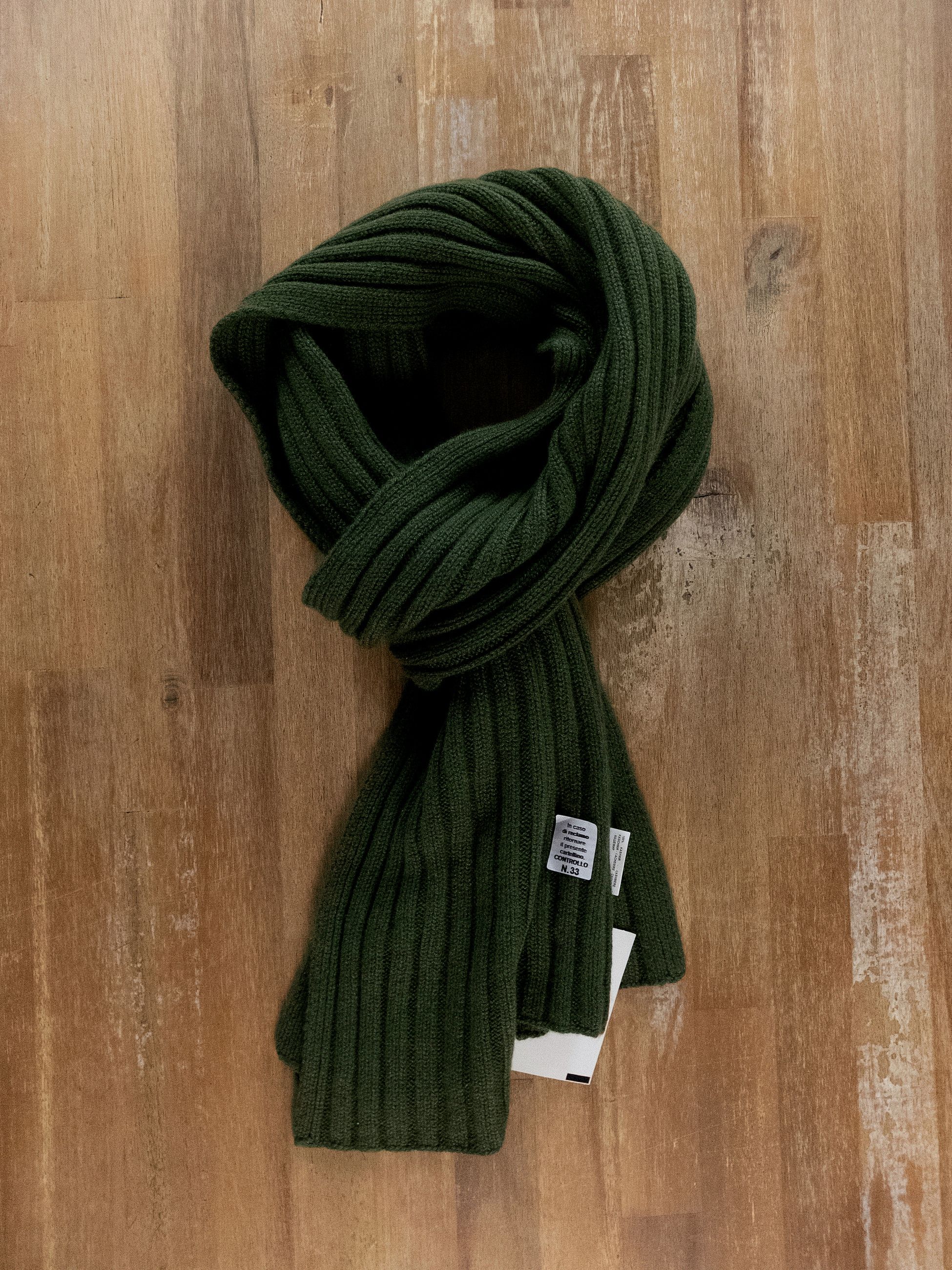 Gran Sasso GRAN SASSO green ribbed cashmere scarf NWT Size ONE SIZE - 7 Thumbnail