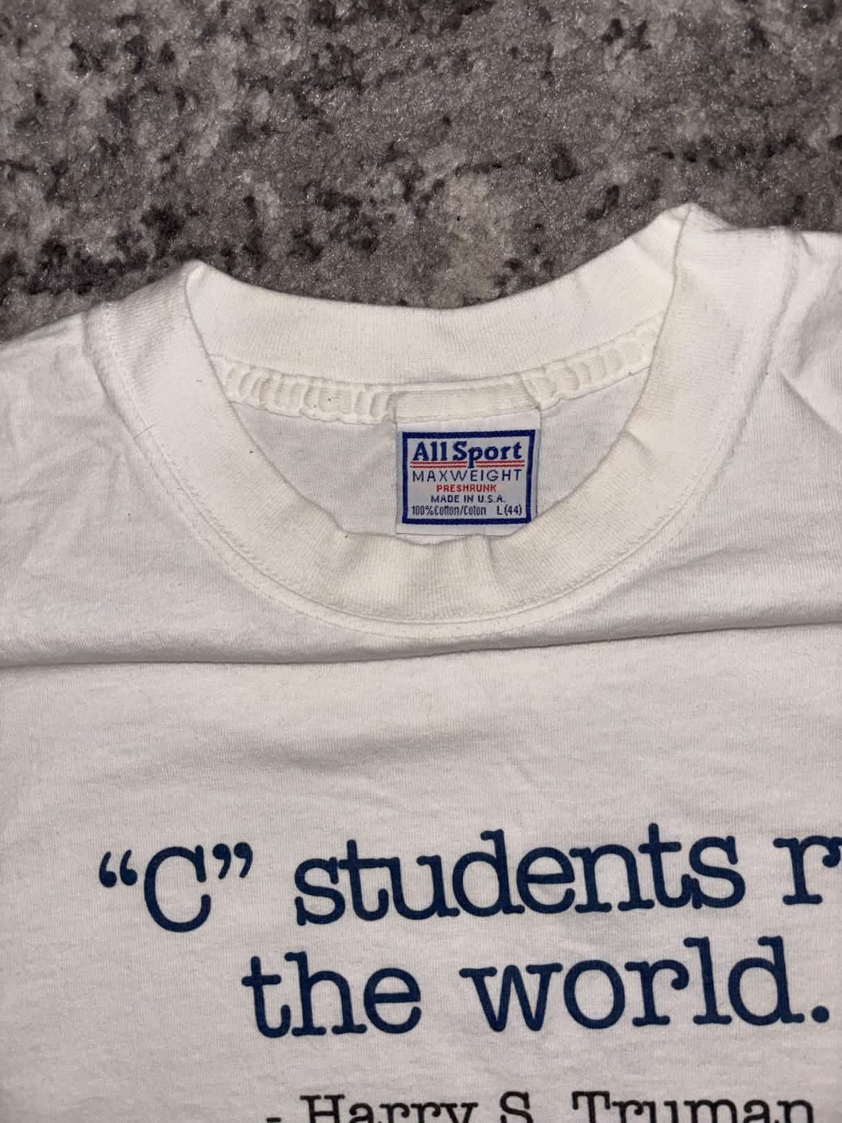 All Sport 90s "C" Students Run The World Shirt Size US L / EU 52-54 / 3 - 2 Thumbnail