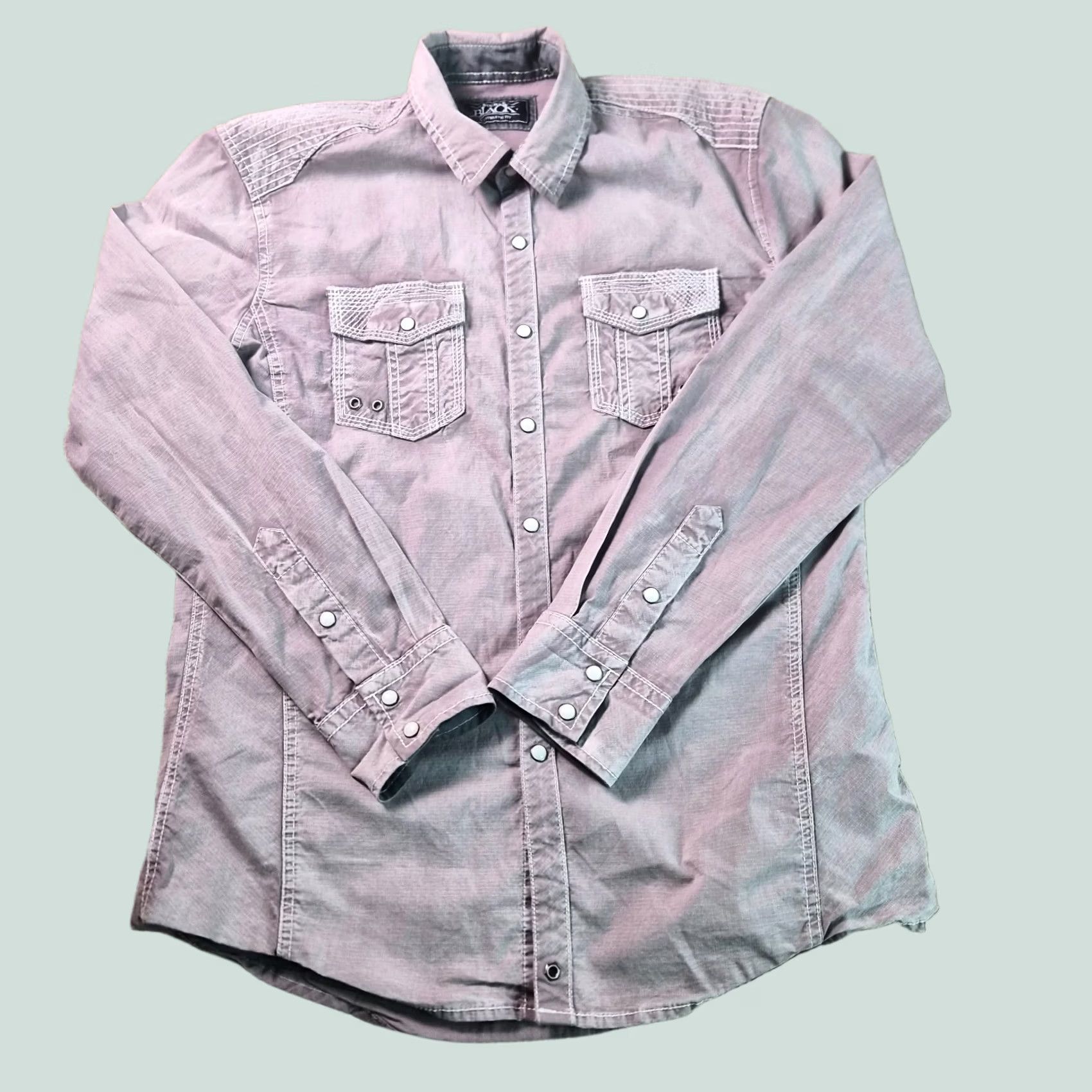 BKE BKE Shirt Medium Beige Pearl Snaps Athletic Fit Long Sleeve Men's G225 Size US M / EU 48-50 / 2 - 1 Thumbnail