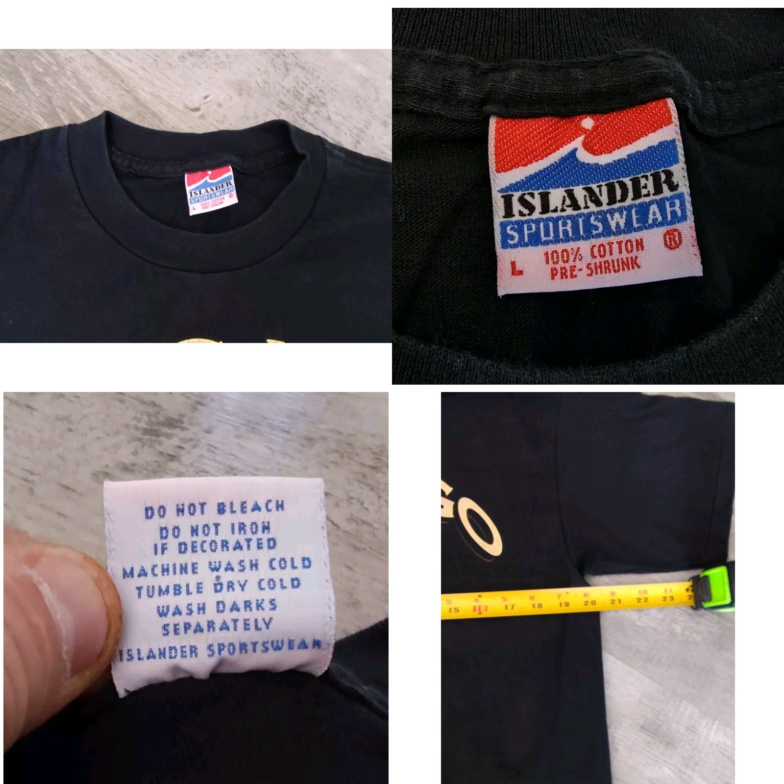 Vintage VINTAGE Islander Sportswear Chicago City T-Shirt Men L Single Stitch Crew Neck Black 100% Cotton 90s Theme Size US L / EU 52-54 / 3 - 8 Thumbnail