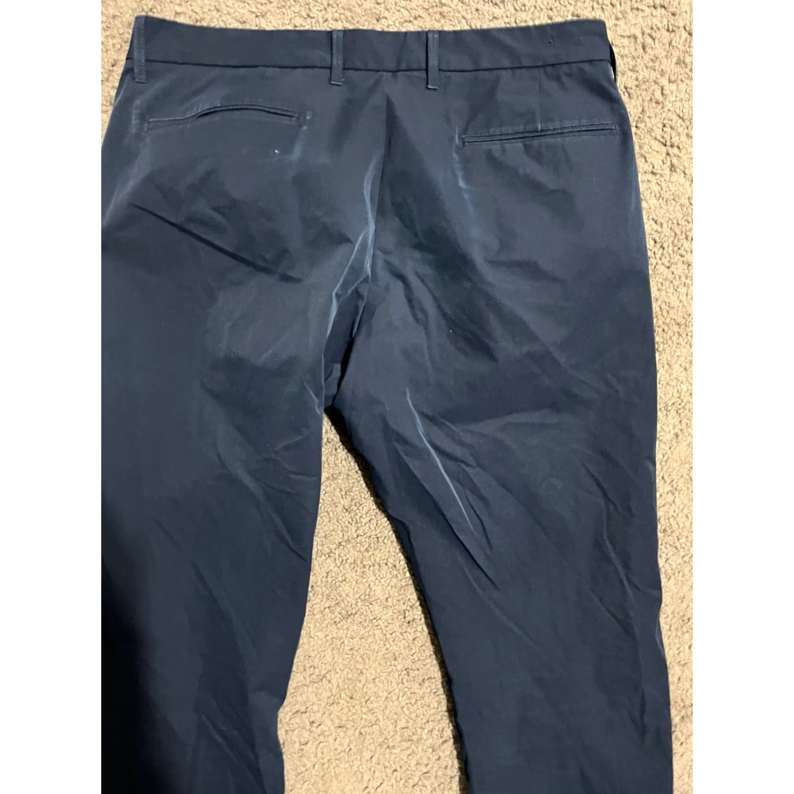 J.Crew VINTAGE J.CREW Chino Pants 34x30 Mens Thompson Flex Tapered Dress Navy Blue Size US 34 / EU 50 - 4 Thumbnail