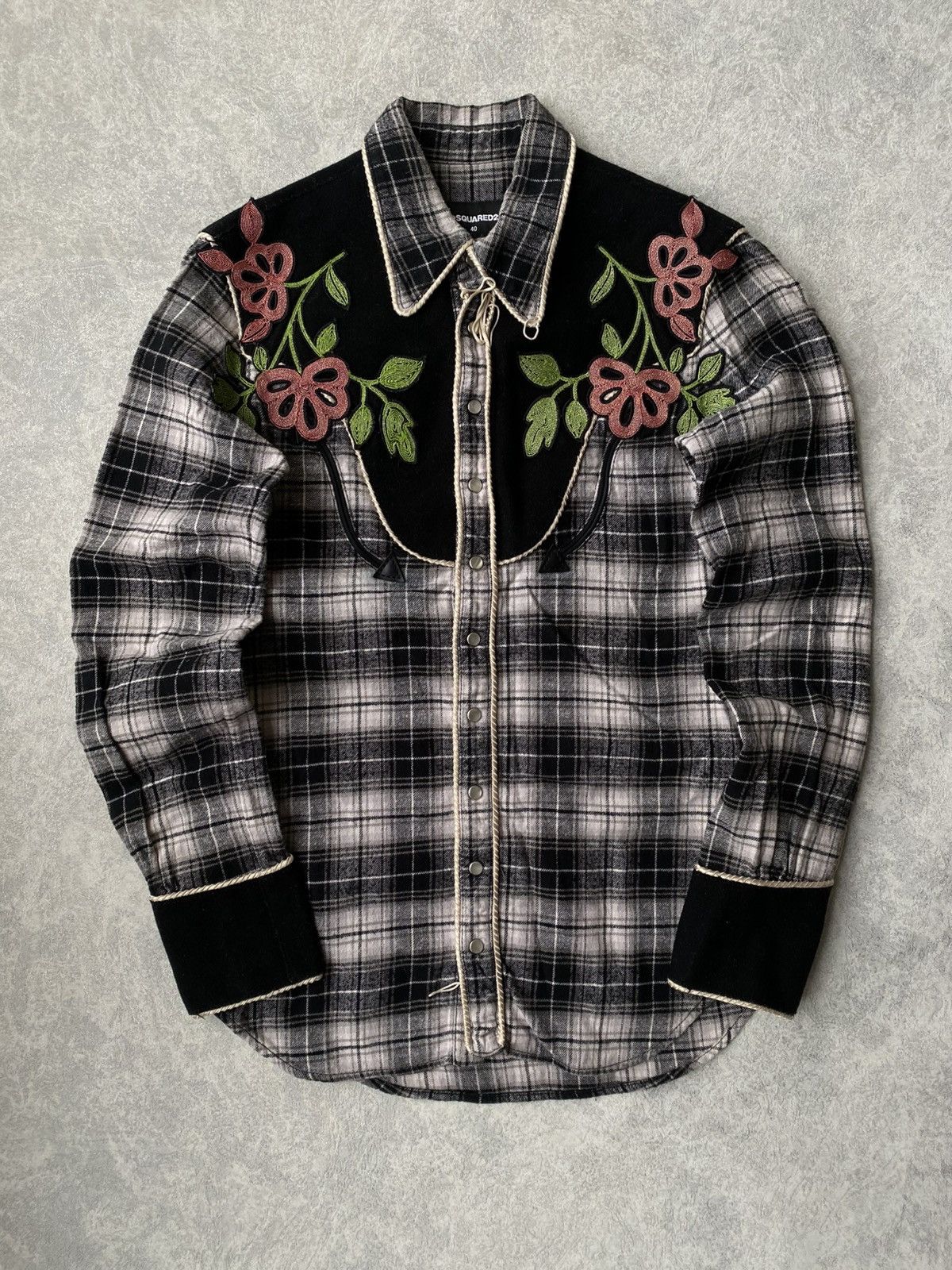 Dsquared2 RRP1335$ Dsquared2 Western Check Button Up Shirt Size S / US 4 / IT 40 - 1 Thumbnail