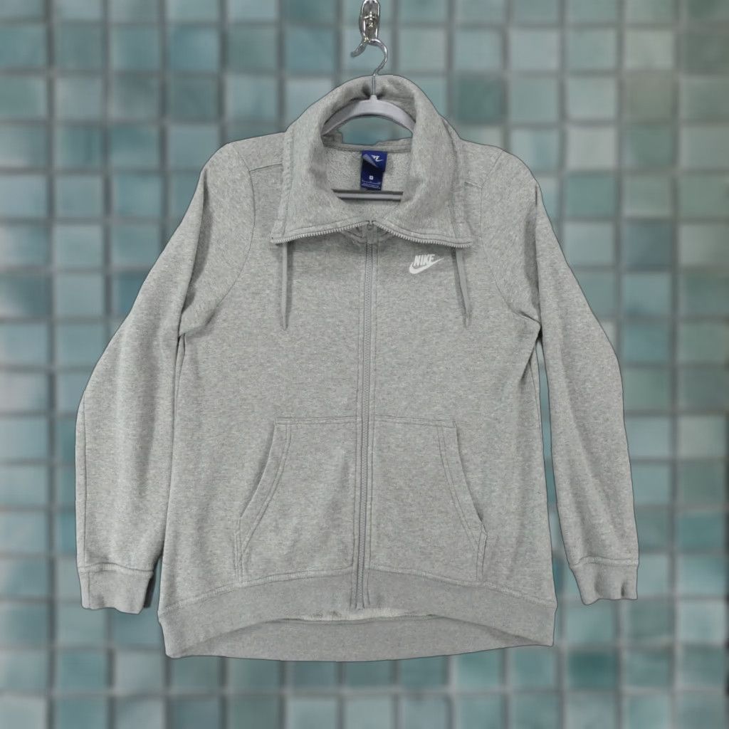 Nike Nike Jacket Womens Small Fleece Gray Full Zip w Pockets Logo Size S / US 4 / IT 40 - 1 Thumbnail
