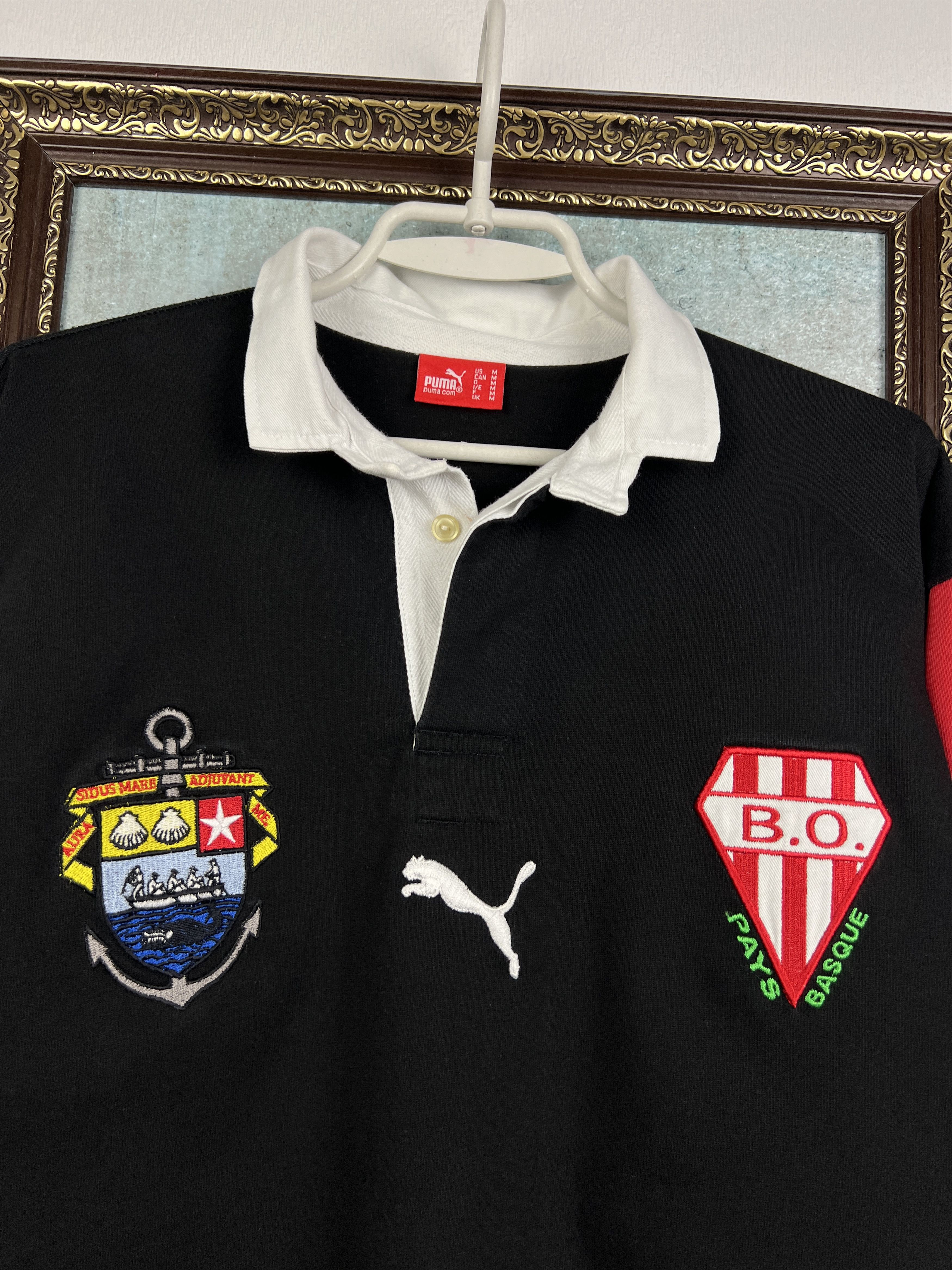 Puma Vintage Biarritz Olympique Rugby Union Jersey Long Sleeve Size US M / EU 48-50 / 2 - 3 Thumbnail