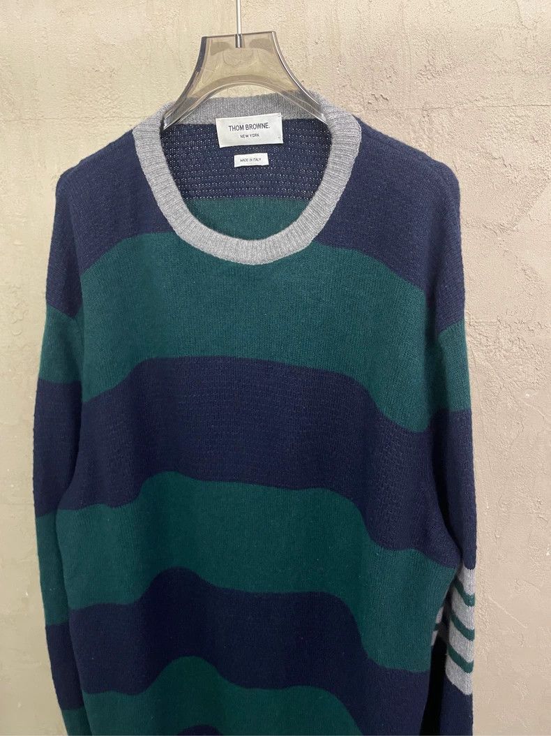 Thom Browne Thom browne Tibetan blue and dark green color-block striped Size US XL / EU 56 / 4 - 3 Thumbnail