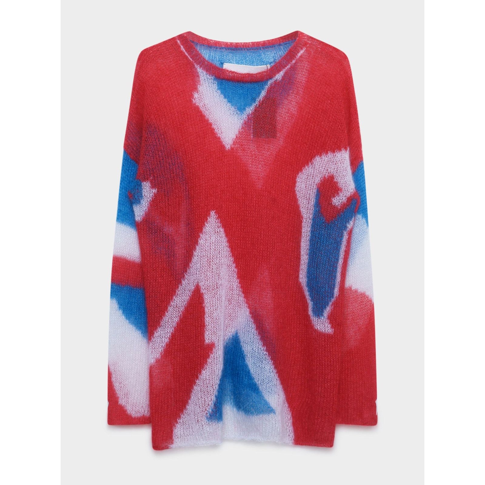 Chrome Hearts Oversized Red/White/Blue Mohair Sweater Size US L / EU 52-54 / 3 - 1 Thumbnail