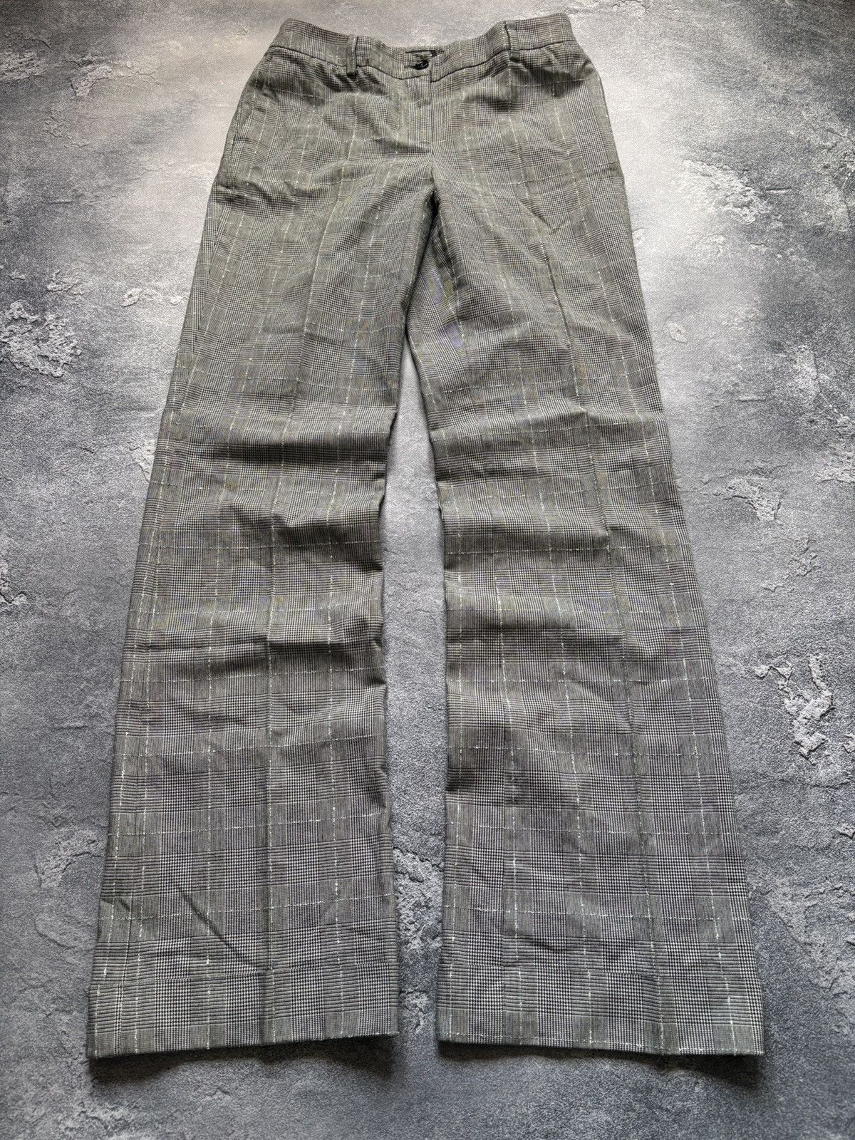 Dolce & Gabbana Vintage Dolce & Gabbana Luxury Grey Plaid Check Pants Size 28" / US 6 / IT 42 - 2 Thumbnail