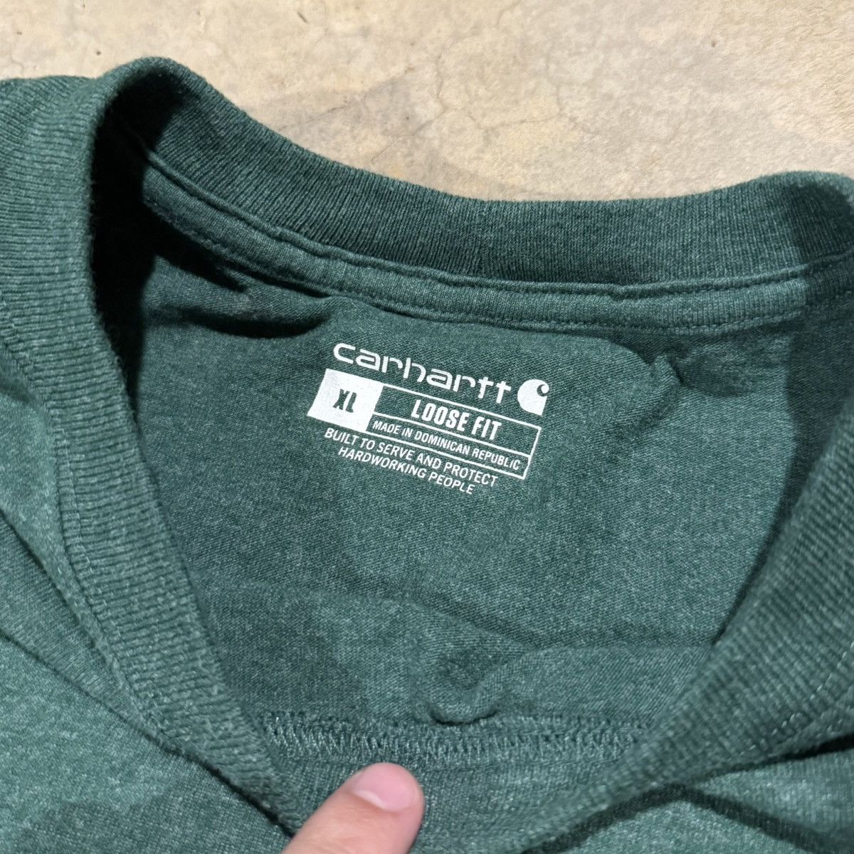 Carhartt Carhartt Pocket Logo Longsleeve Tee Green ERD Grunge Size US XL / EU 56 / 4 - 4 Thumbnail