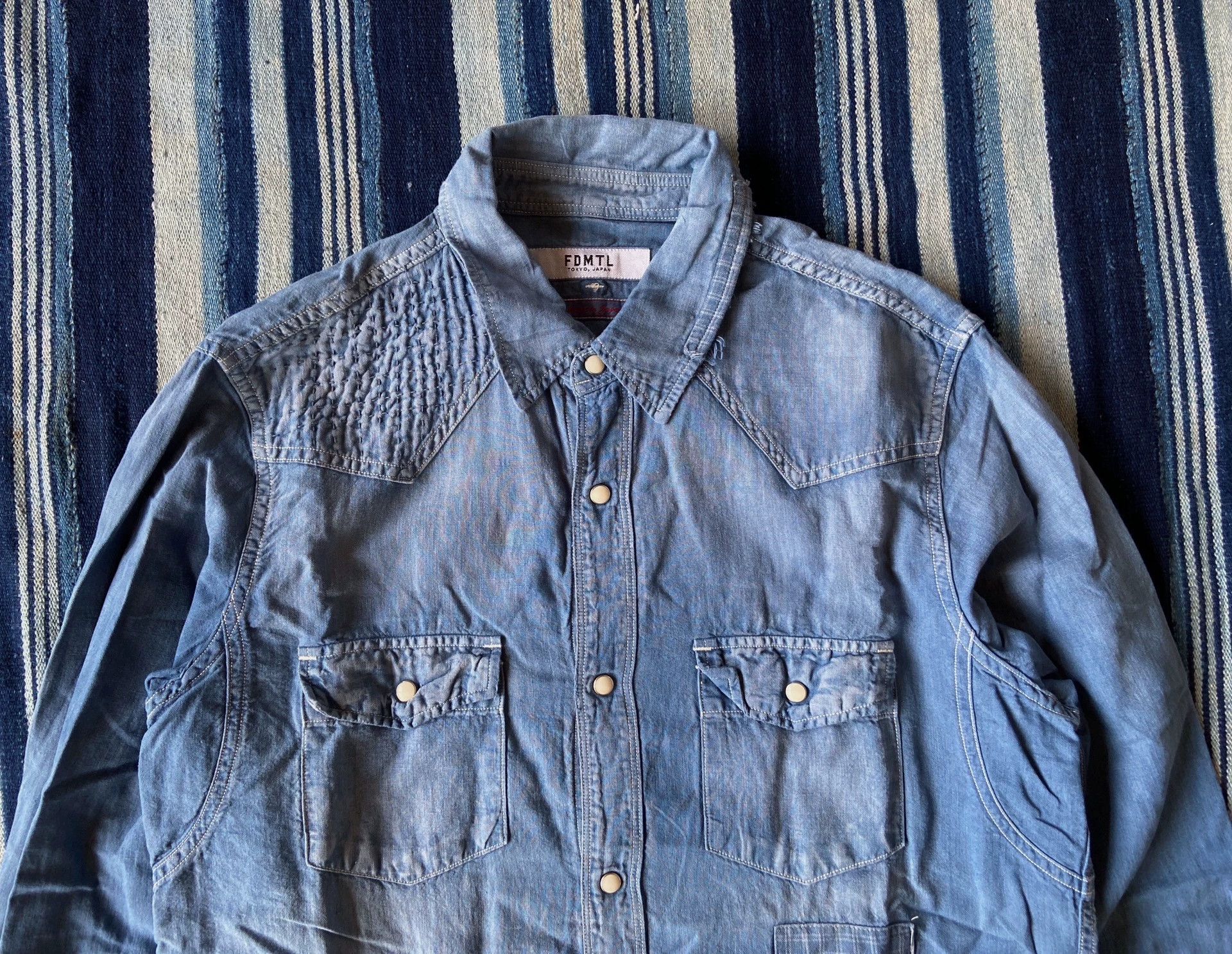 FDMTL FDMTL PATCHWORK DENIM SHIRT 5YR WASH New L Size US L / EU 52-54 / 3 - 2 Thumbnail