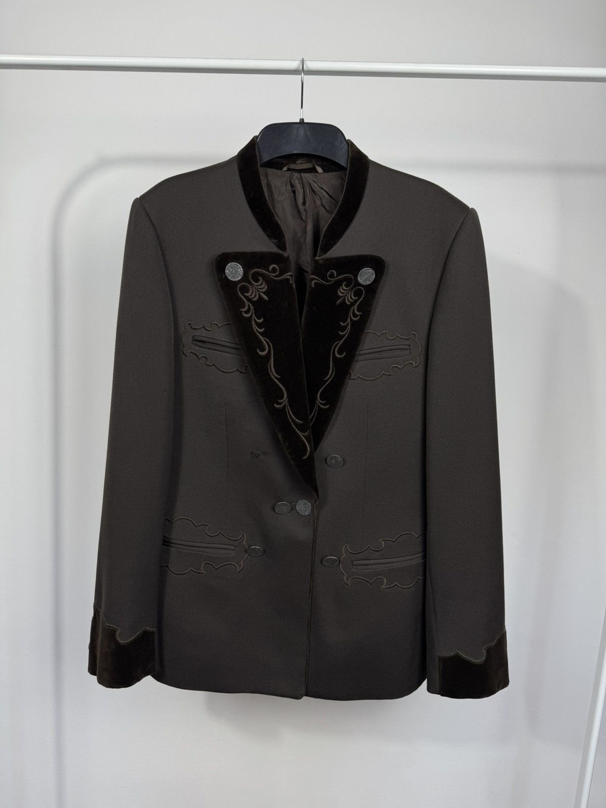 Other Vintage Austrian Wool Double Breasted Velvet Trim Blazer Size US M / EU 48-50 / 2 - 1 Thumbnail