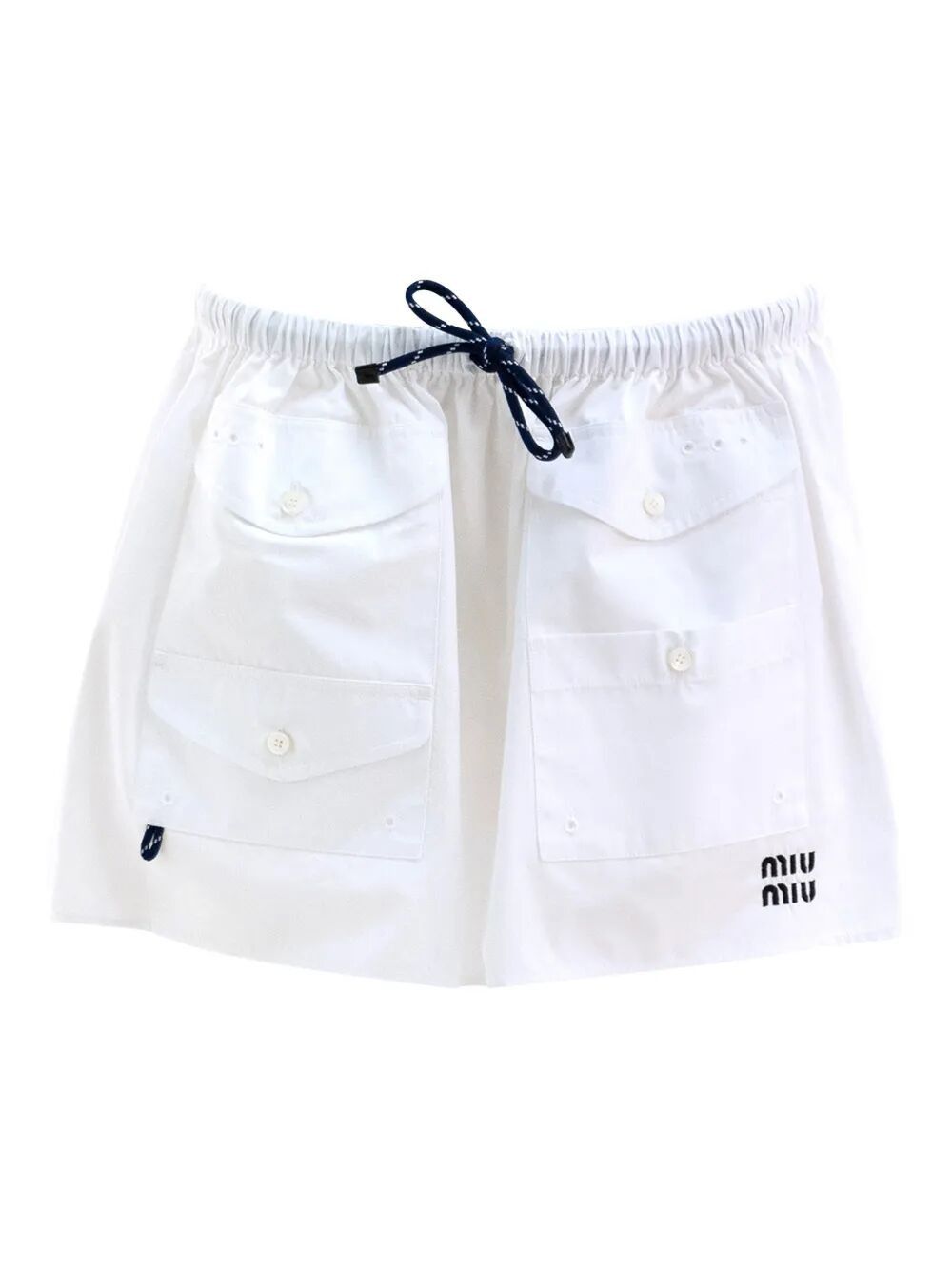 Multipocket Miniskirt With Embroidered Logo, Women's (Size 28)