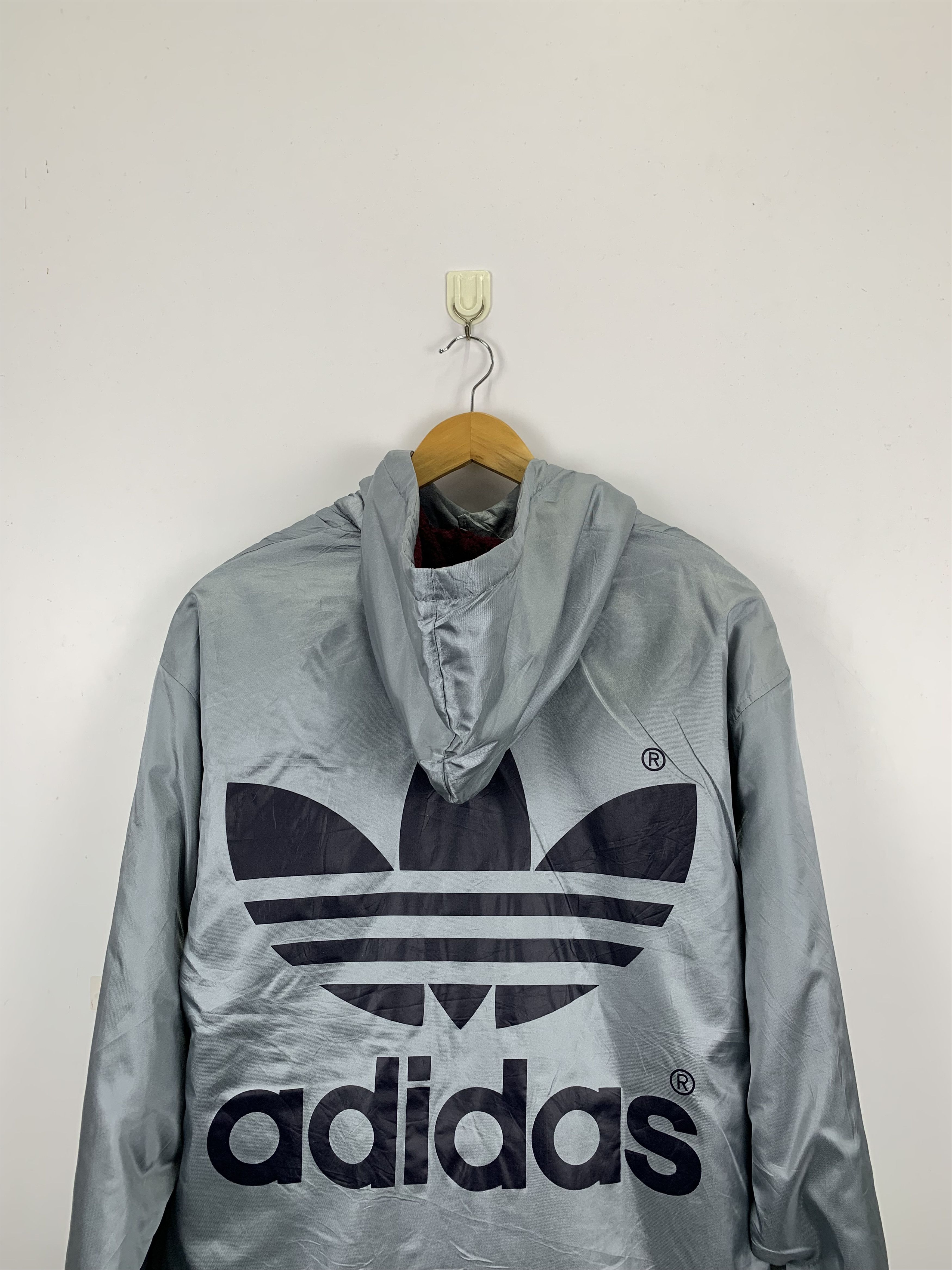 Adidas Vintage 90s Adidas Trefoil Long Jacket J0844 Size US L / EU 52-54 / 3 - 2 Thumbnail