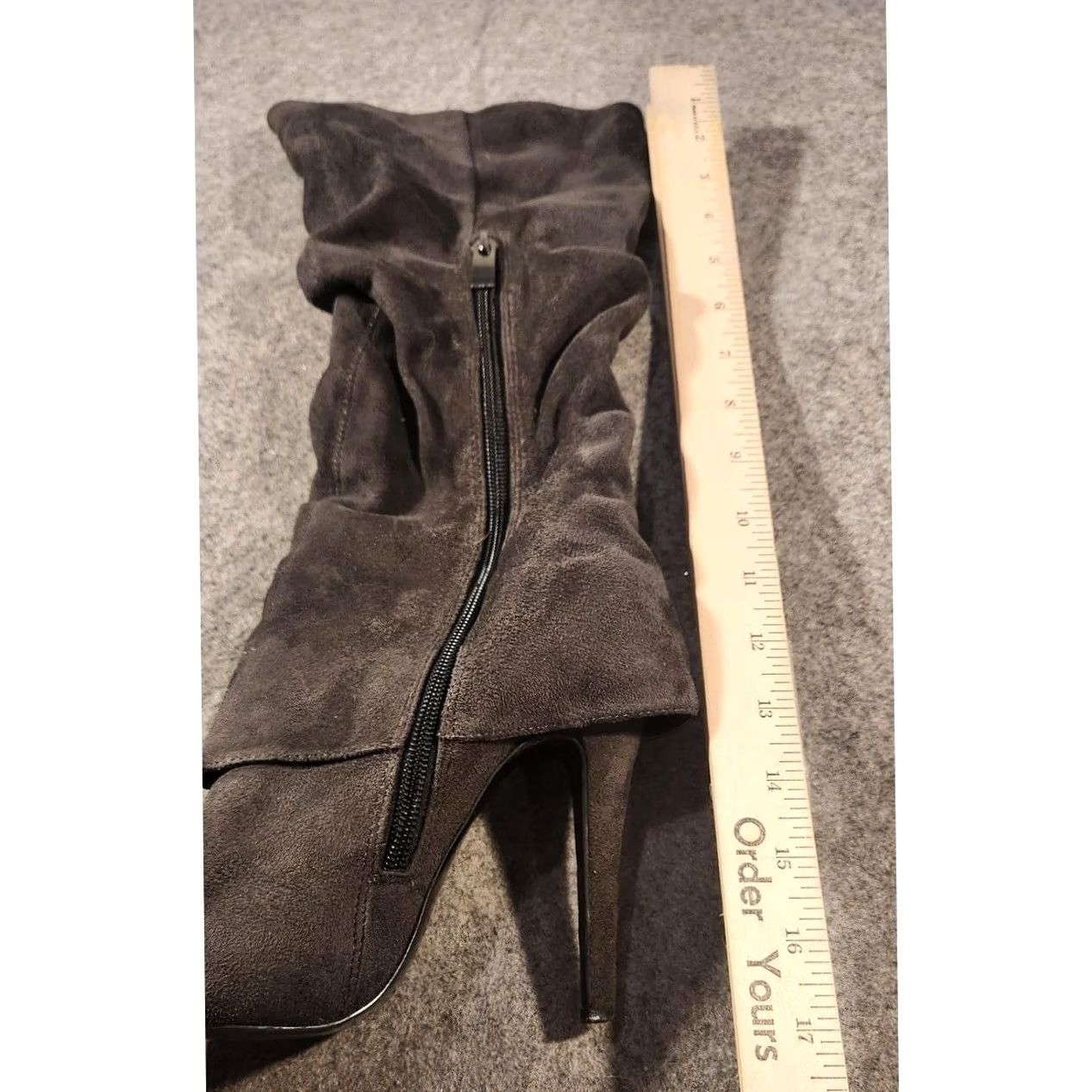 Vintage Maddie Boots Womens Over the Knee Boot Black 6 Slip-On Block Heel Ultra High 4 in & Higher Casual Party/Cocktail Size US 6 / IT 36 - 2 Thumbnail