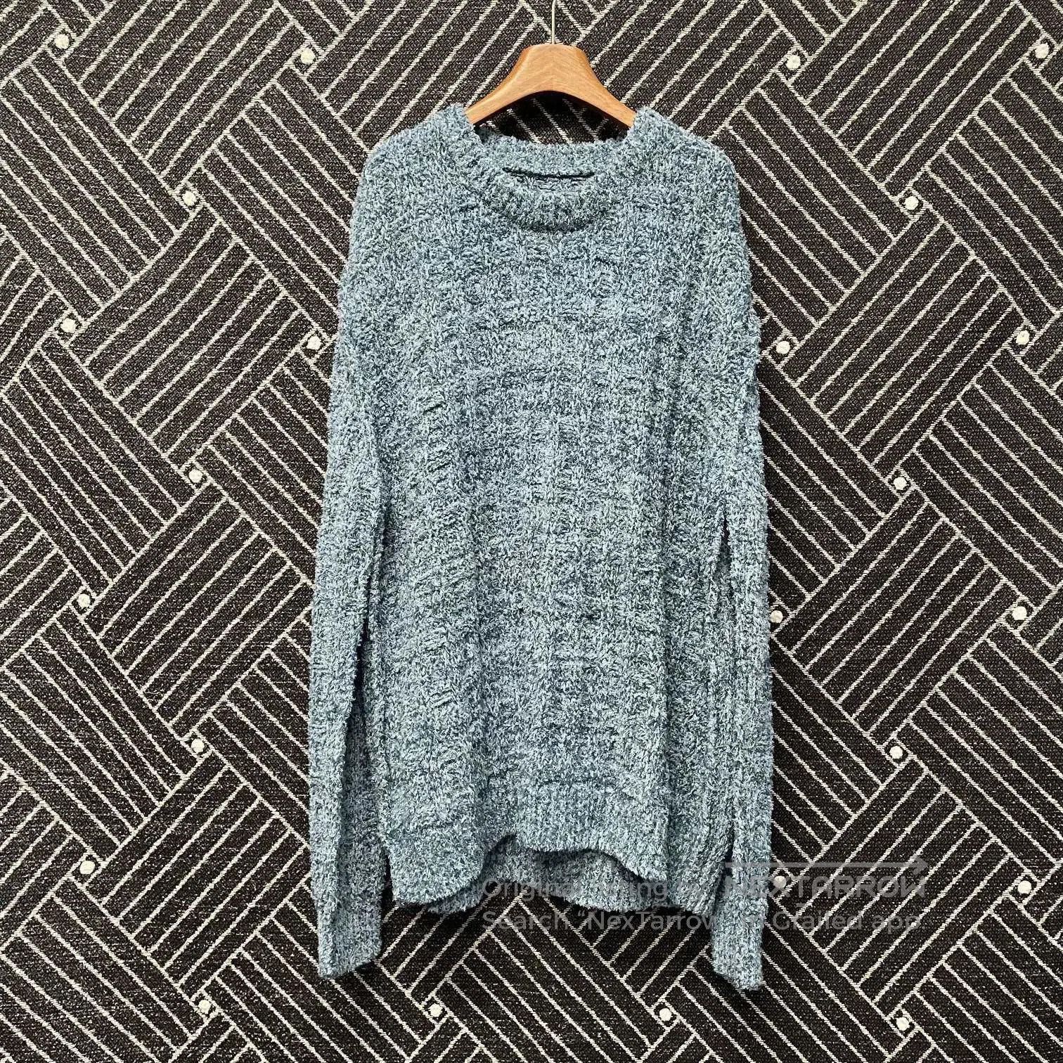 Maison Margiela Blue Textured Knit Long Sleeve Sweater. Size US M / EU 48-50 / 2 - 1 Thumbnail