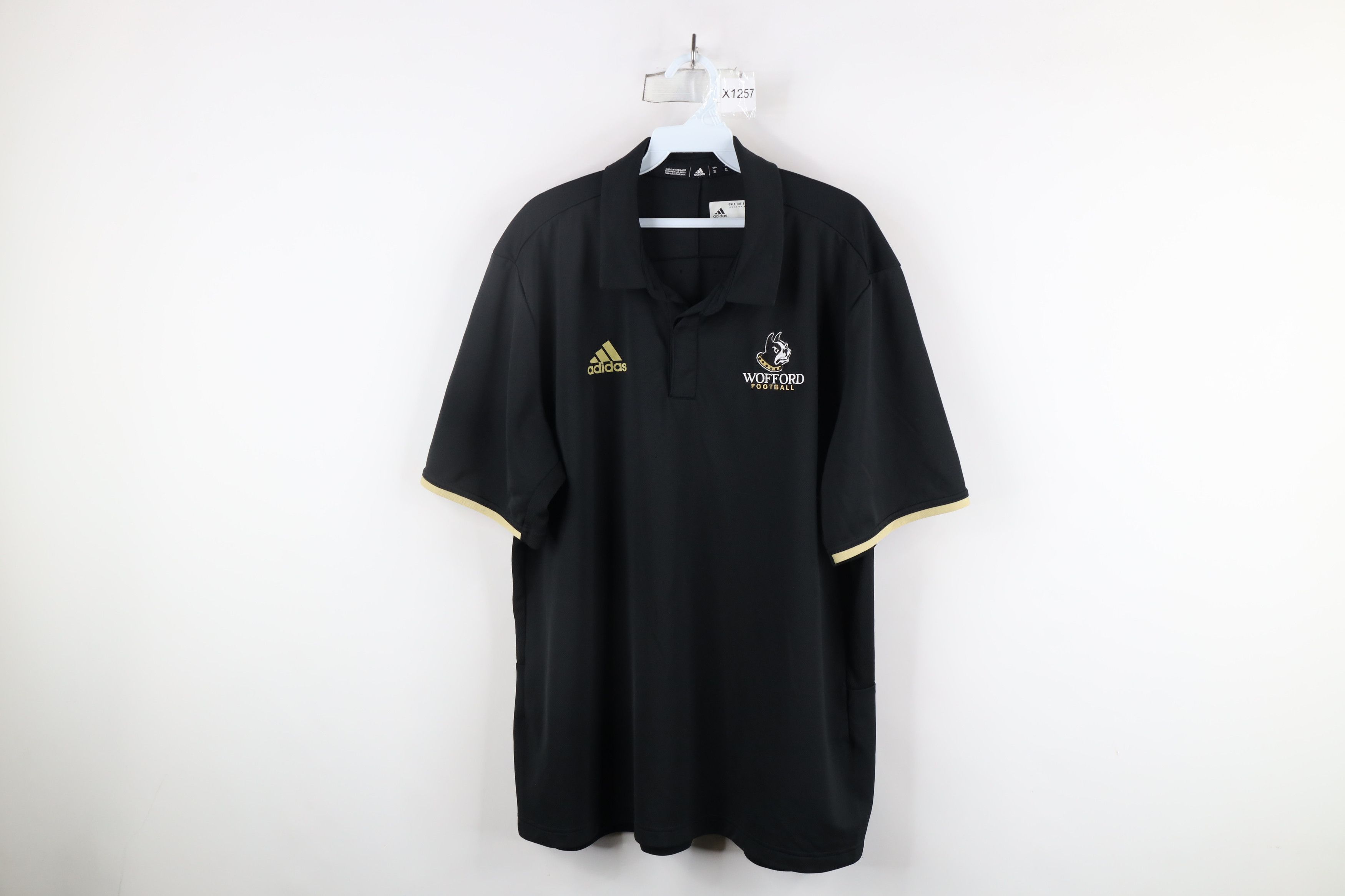Adidas Wofford University Football Collared Polo Shirt Black