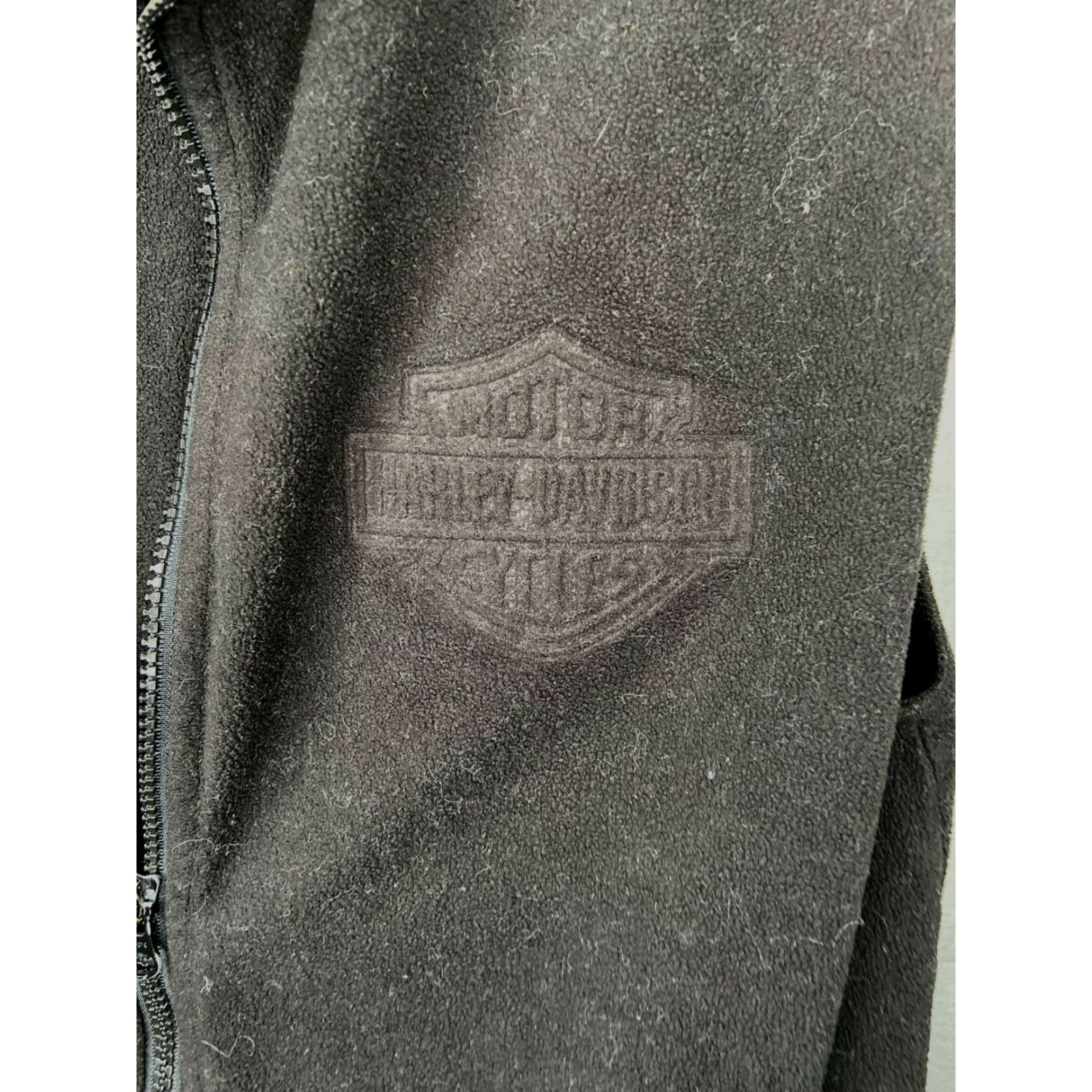 Harley Davidson Harley-Davidson Vest Men's Fleece Full Zip Logo on Chest Pockets Black Size S Regular Knit Pattern Biker Warm Casual Travel Size US S / EU 44-46 / 1 - 2 Thumbnail