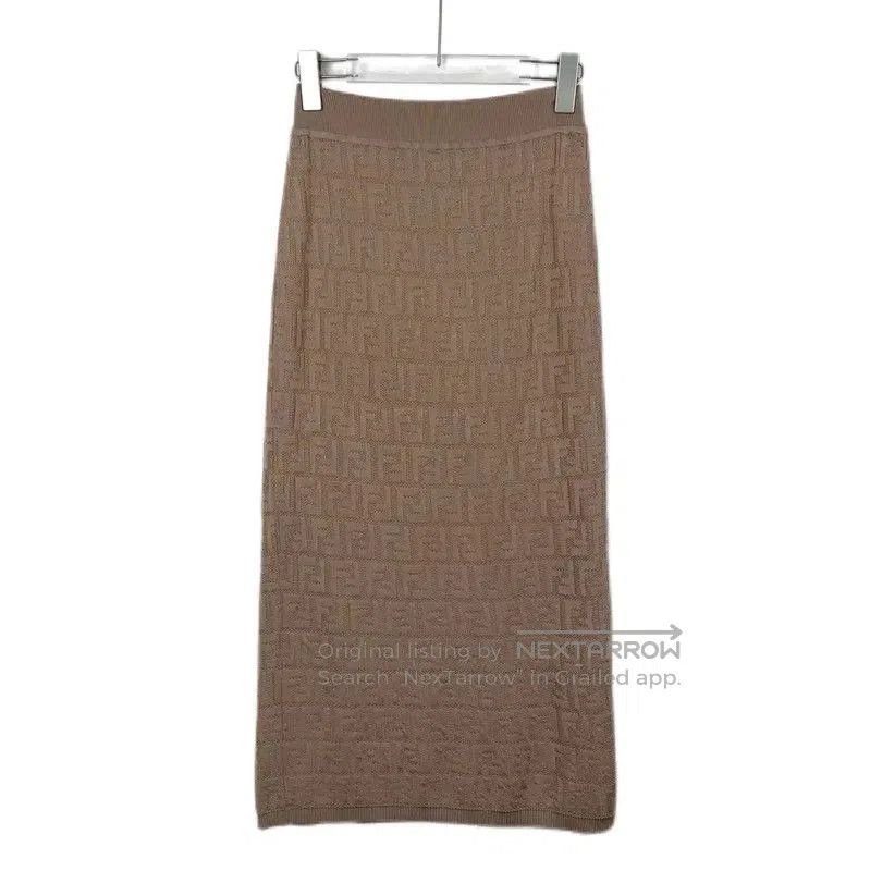 Fendi Fendi Brown Cotton Midi Skirt for Women . Size 23" - 1 Thumbnail
