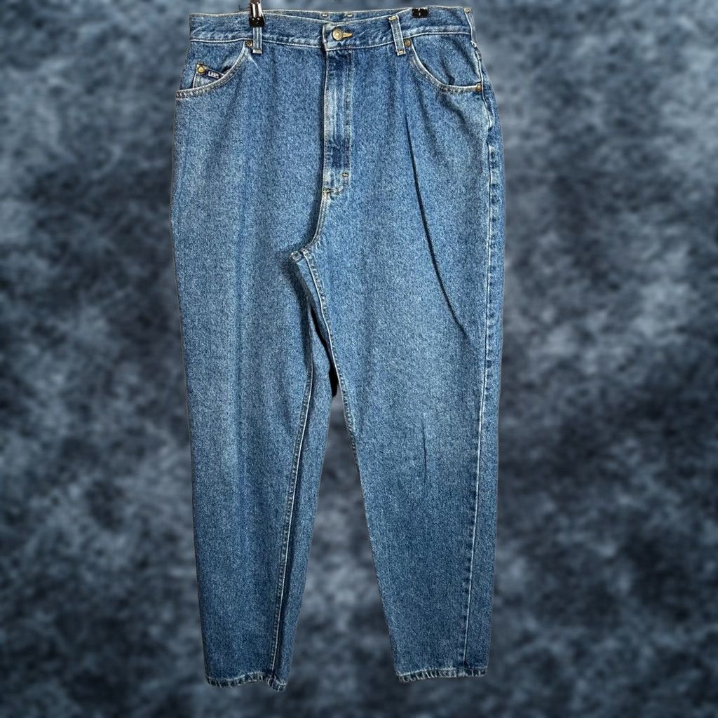 Lee VINTAGE Lee Womens 18 Long High-Waisted Tapered Jeans Blue Denim USA Jeans Womens Size 40" / US 18 - 1 Thumbnail