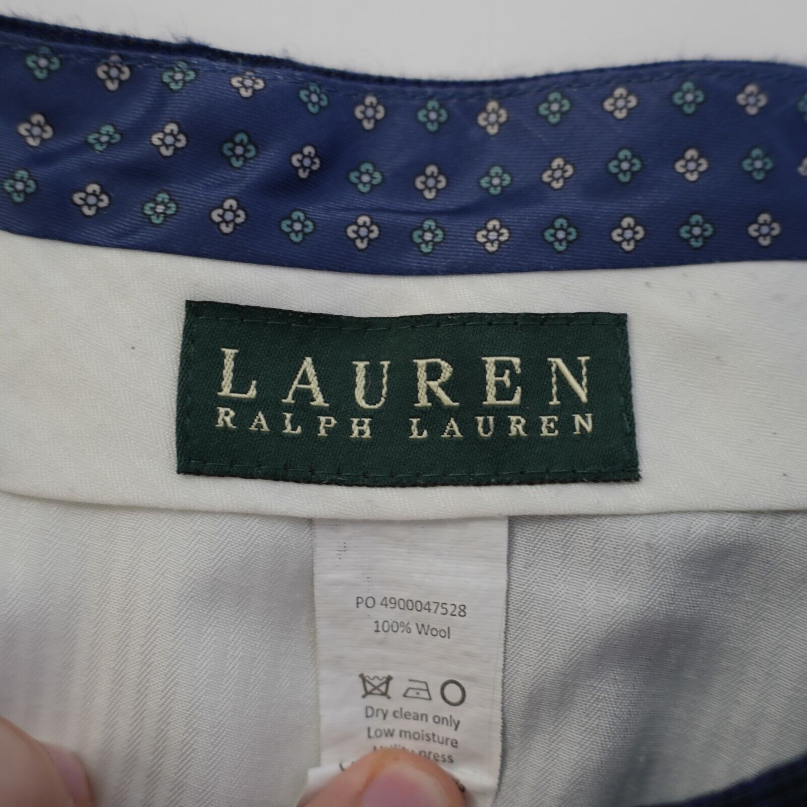Lauren Ralph Lauren Lauren Ralph Lauren Wool Blue Black Star Check Windowpane Dr Size 34R - 6 Thumbnail
