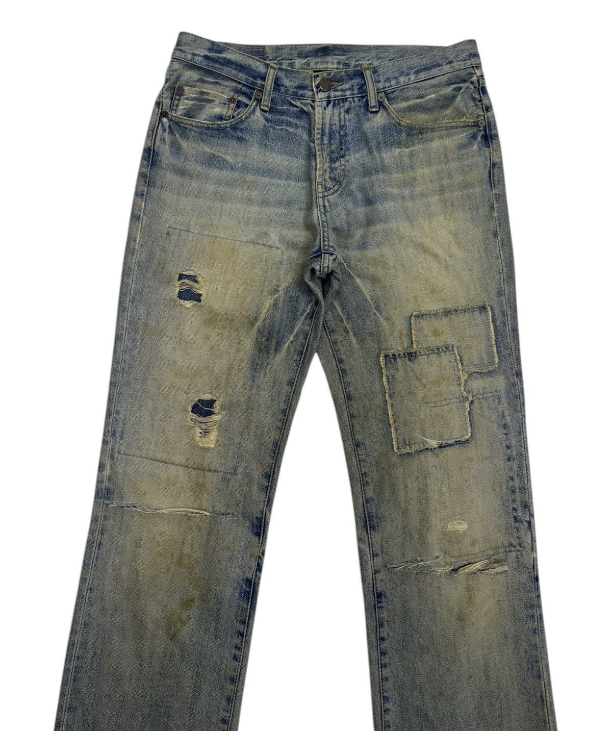 Hysteric Glamour × If Six Was Nine × Le Grande Bleu (L.G.B.) BAGGY JEANS COMME CA COMMUNE PATCHWORK RIPPED DENIM JEANS Size US 32 / EU 48 - 5 Thumbnail