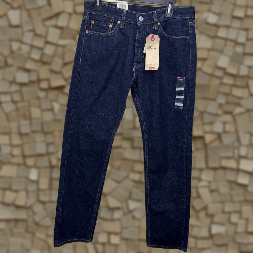 Levi's Levi's 505 Jeans Slim Straight Leg Size 30x32 Dark Wash Blue Mens 90s Size US 30 / EU 46 - 1 Thumbnail