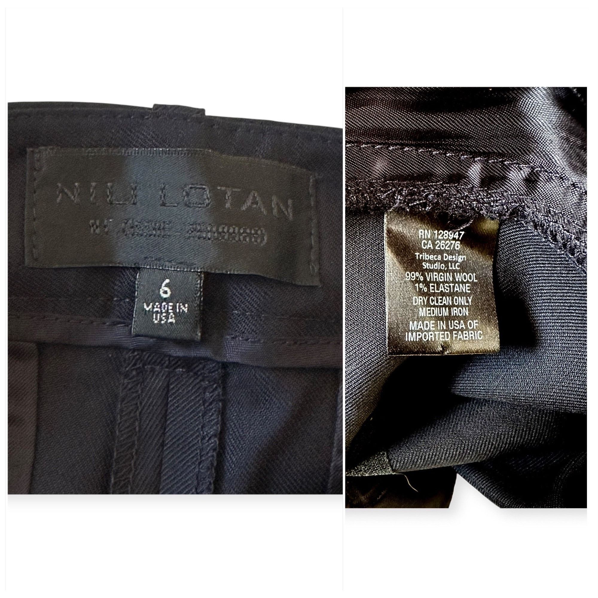 Nili Lotan NILI LOTAN Colmar Wool-blend Twill Slim-leg Pants In Midnigh Size 28" / US 6 / IT 42 - 3 Thumbnail