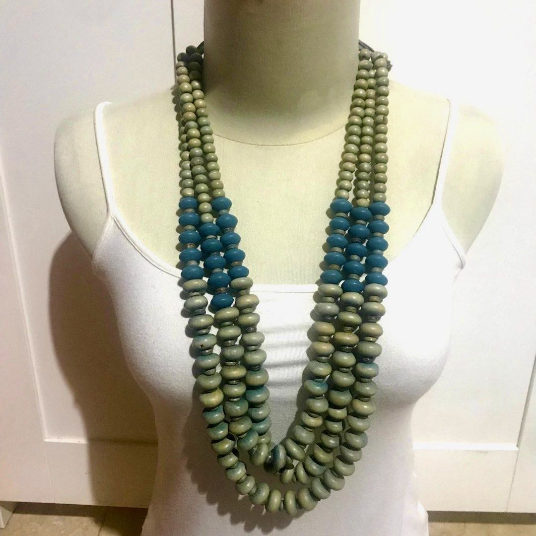 Japanese Brand Y2K Wooden Beads Ethnic Bohemian Necklace Size ONE SIZE - 1 Thumbnail
