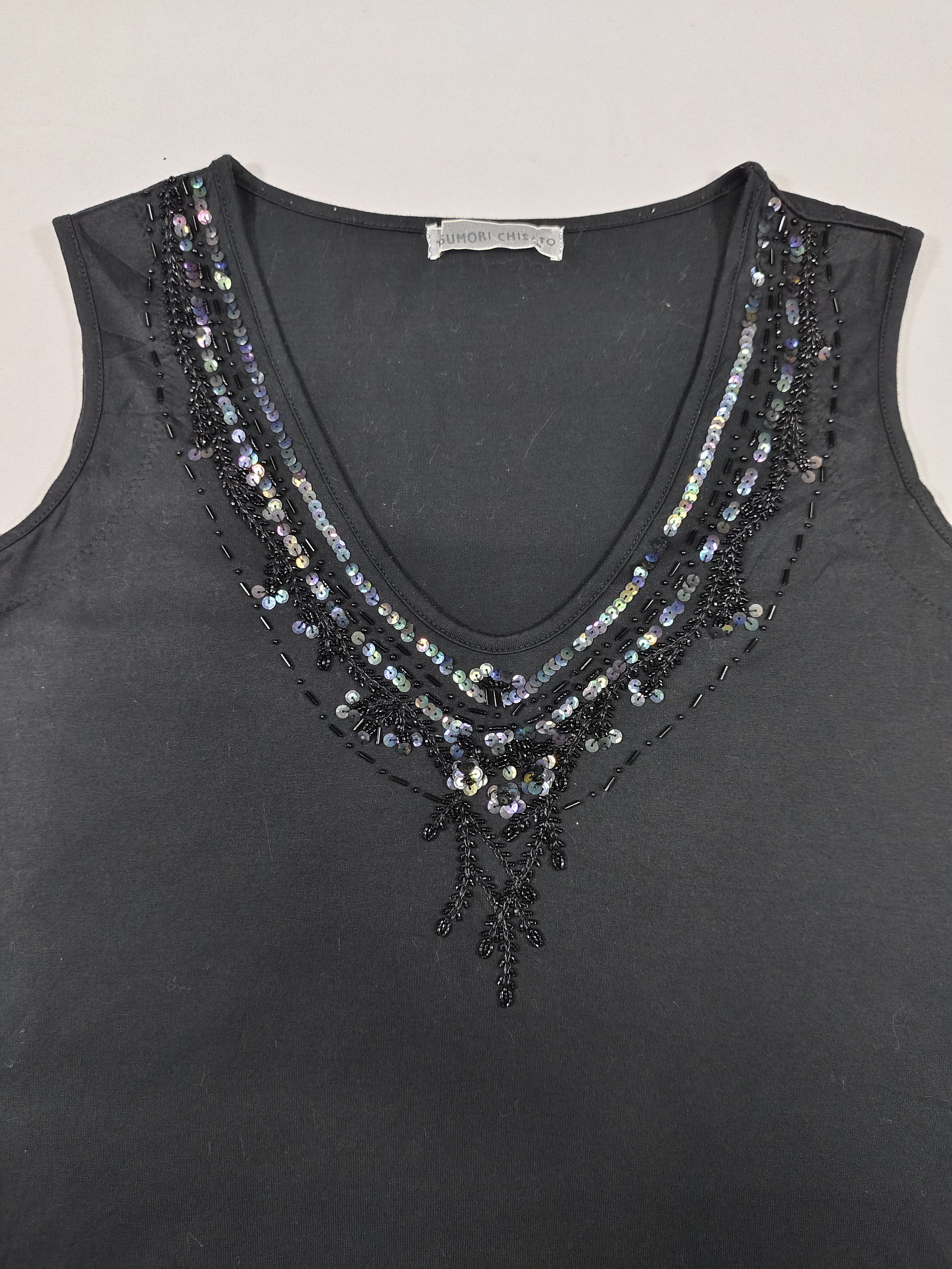 Tsumori Chisato Tsumori Chisato🇯🇵 Sequin Beaded Embroidered Sleeveless Top Size M / US 6-8 / IT 42-44 - 5 Thumbnail