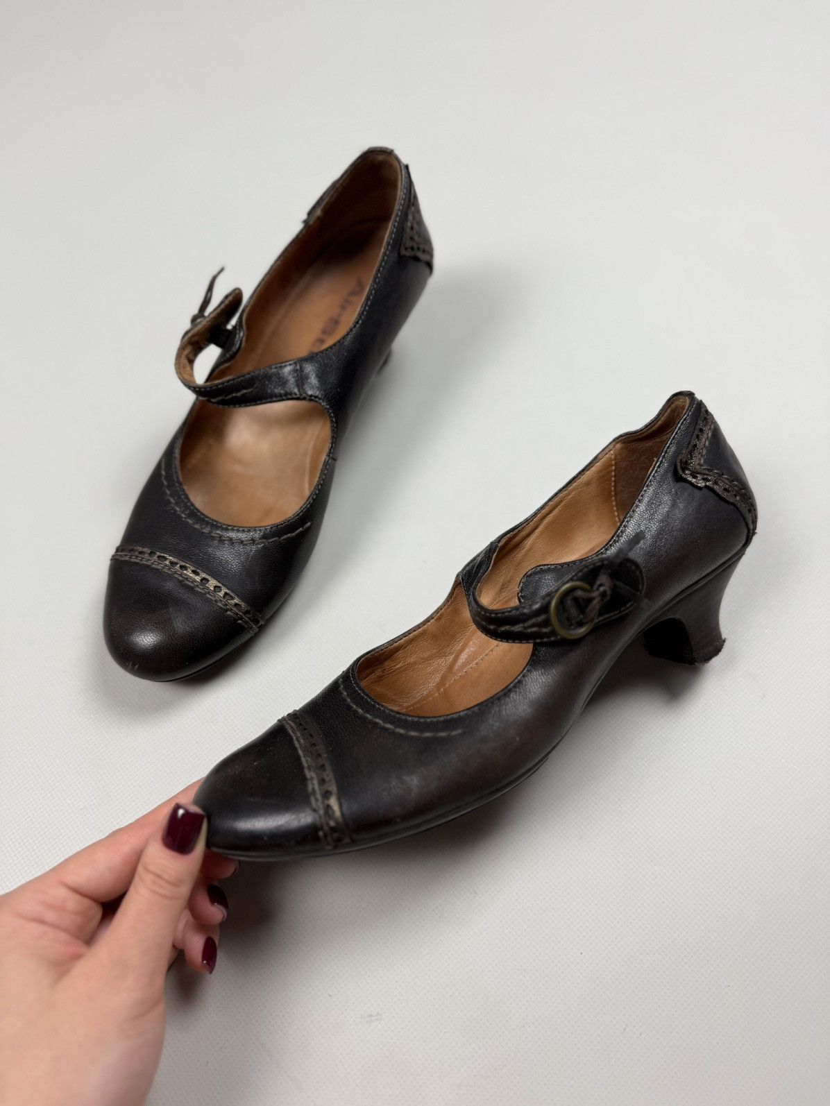 A.S.98 × Vintage Airstep Vintage Avant-Garde Ladies Leather Heeled Shoes Size US 8 / IT 38 - 19 Thumbnail