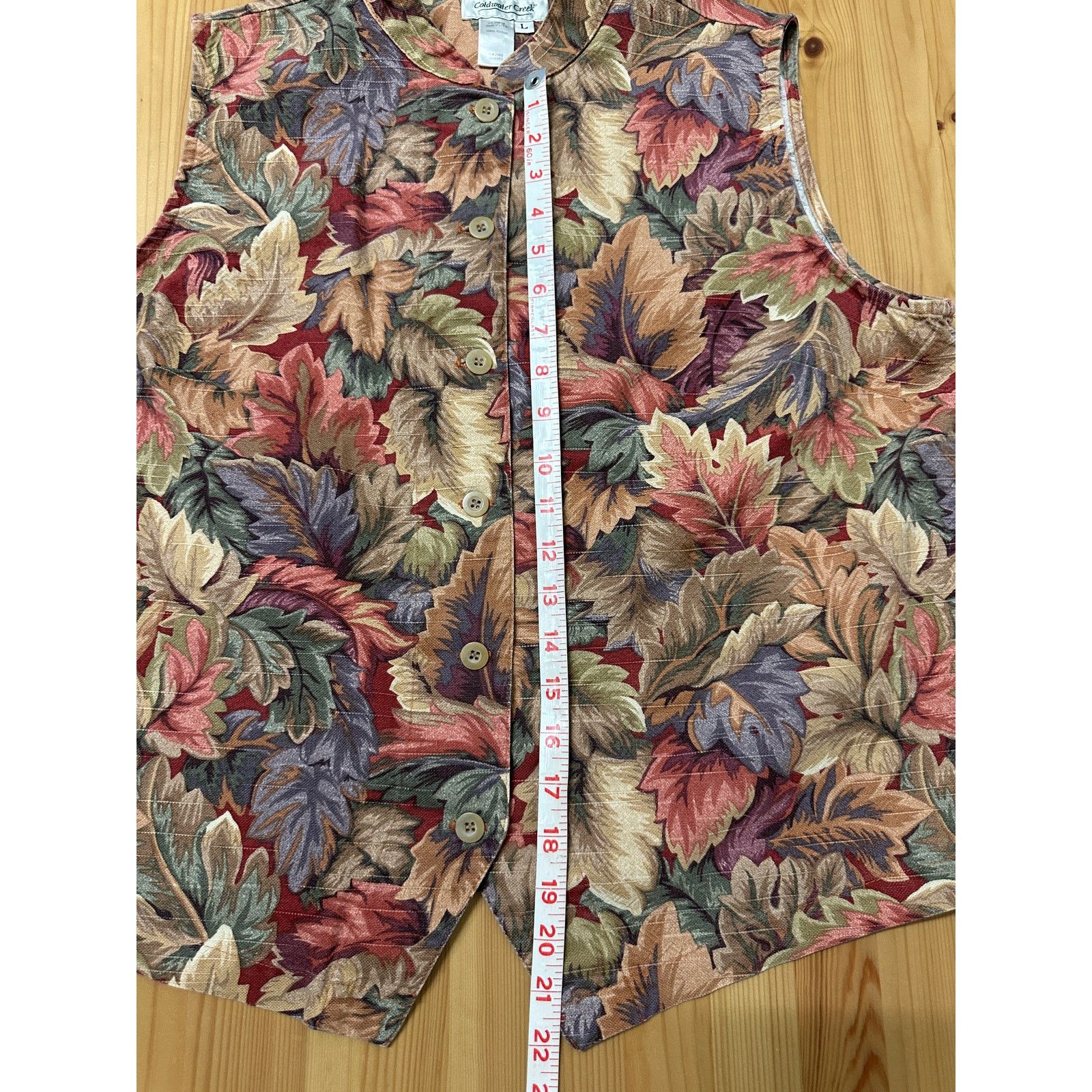 Coldwater Creek Vintage 1990s Coldwater Creek Womens Leaf Vest Large Size L / US 10 / IT 46 - 3 Thumbnail