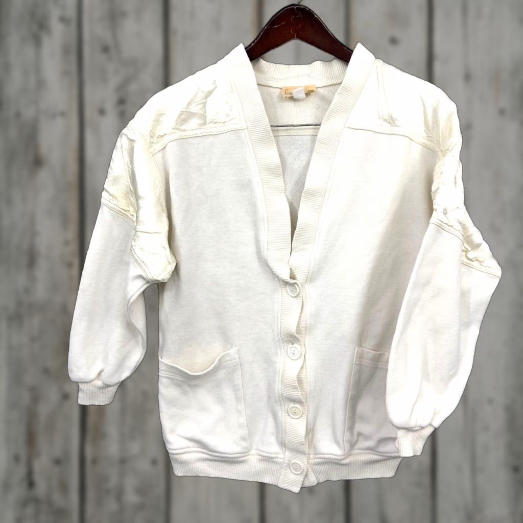 Vintage VINTAGE Frederick's of Hollywood Cardigan Womens M Ivory 1980s Glam Rock Size M / US 6-8 / IT 42-44 - 1 Thumbnail