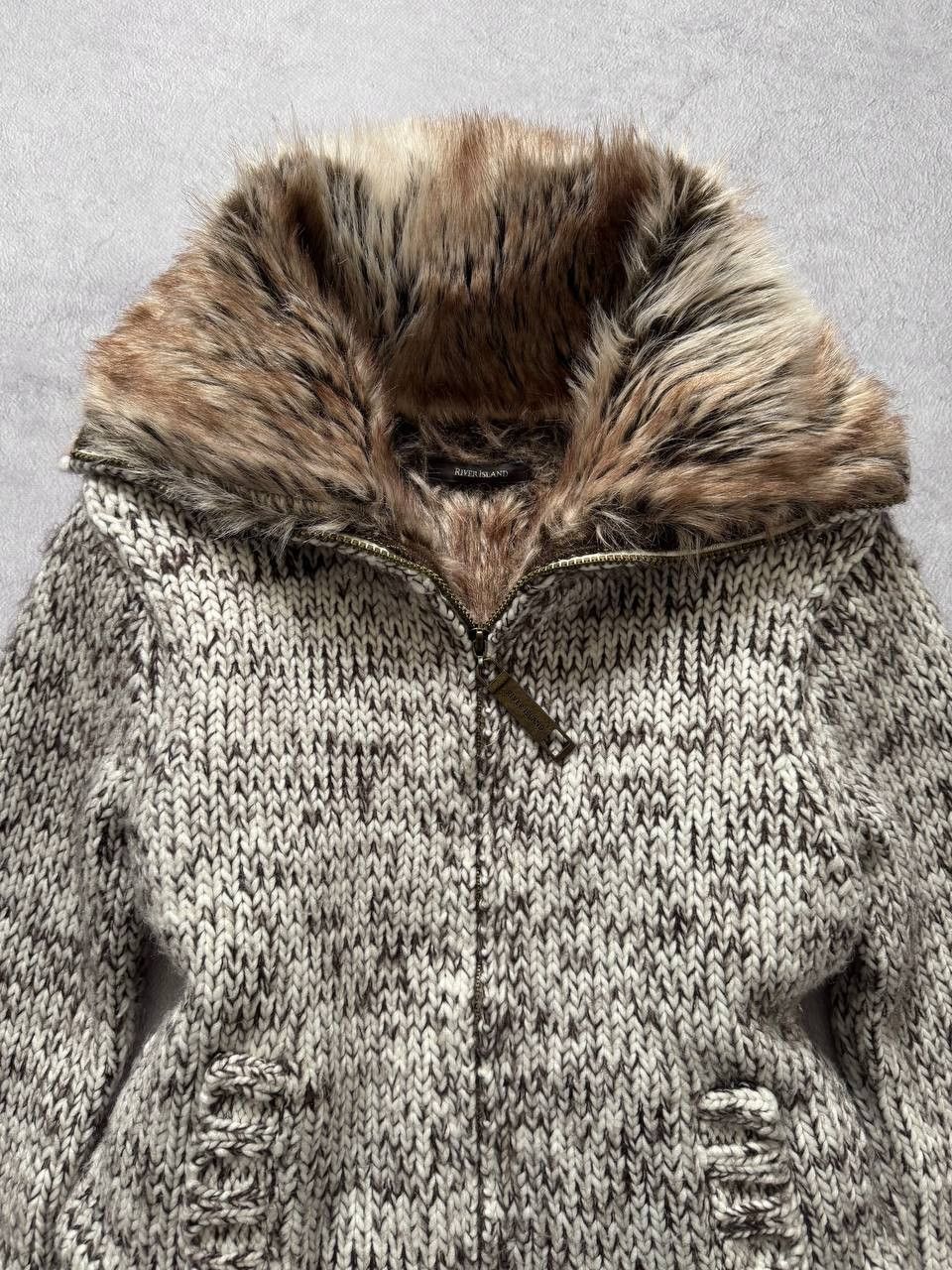 Japanese Brand Crazy Y2K Faux Fur Opium Mohair Knit Jacket Size M / US 6-8 / IT 42-44 - 8 Thumbnail