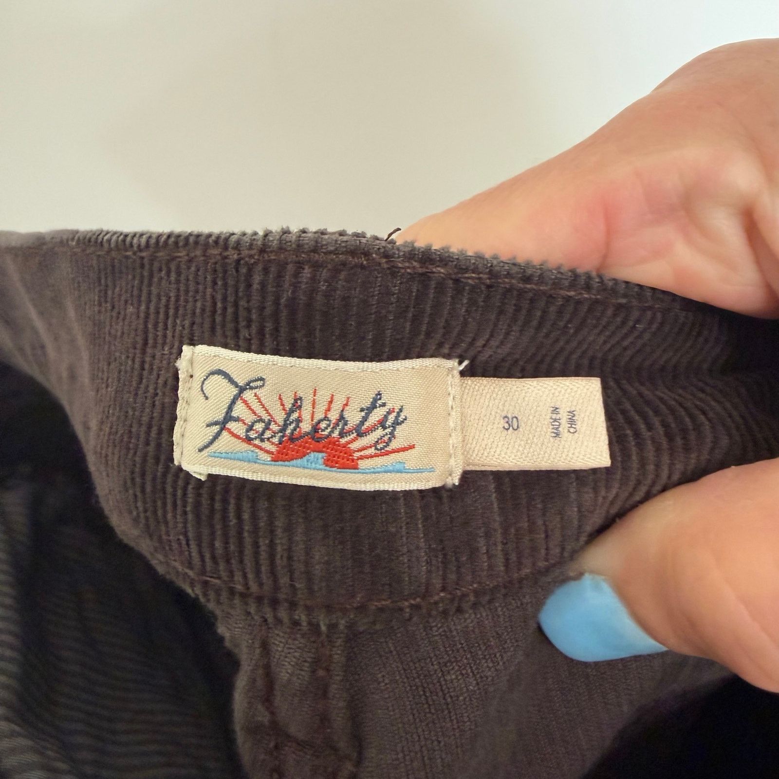 Faherty Faherty Brown Soft Stretch Corduroy Flare Pants Sz 30 Size 30" / US 8 / IT 44 - 2 Thumbnail