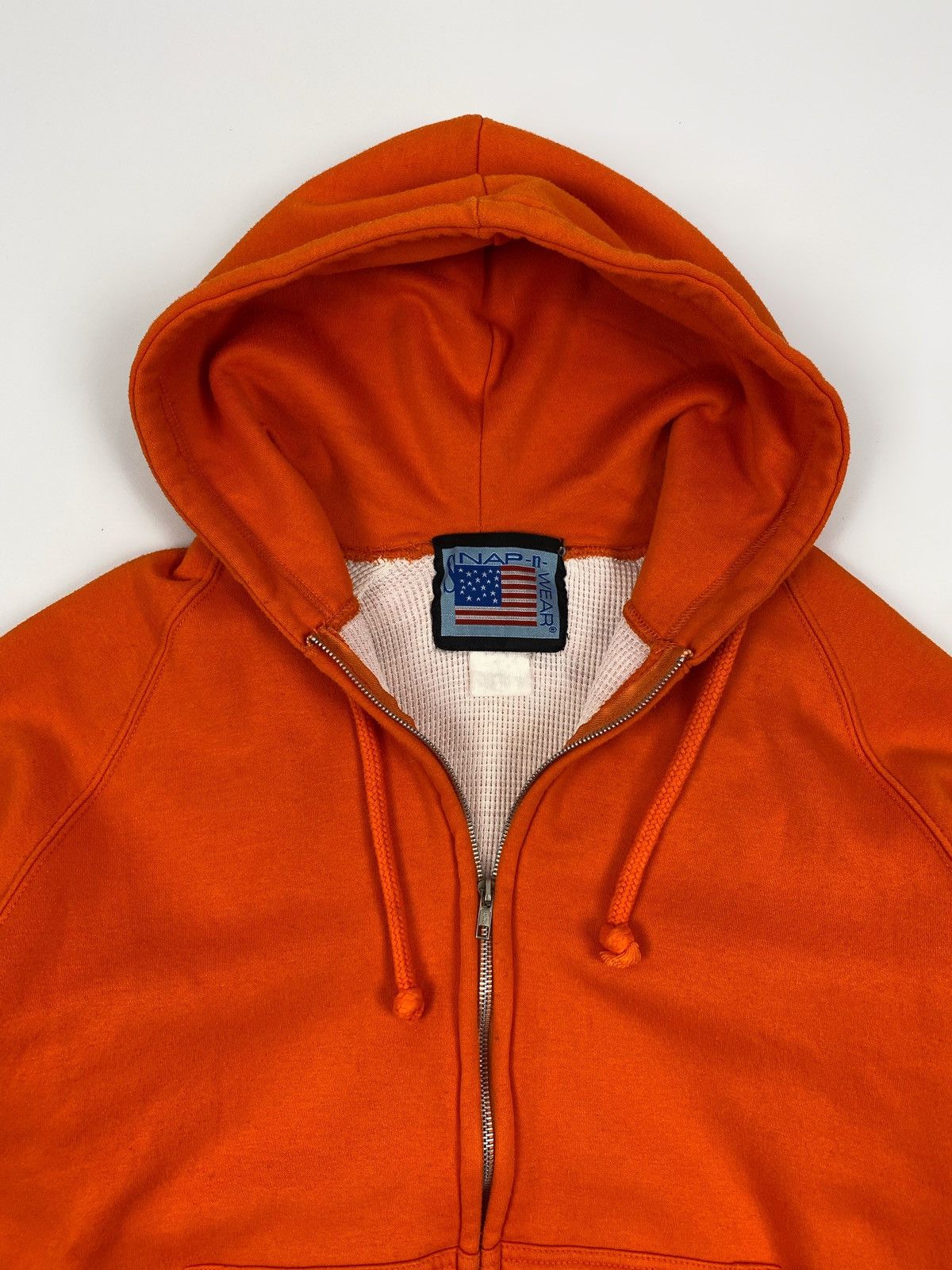 Other Y2K Vintage Snap’n’Wear Blank Orange Thermal Boxy Zip Hoodie Size US L / EU 52-54 / 3 - 2 Thumbnail
