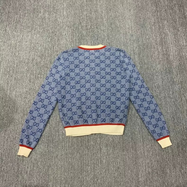 Gucci Blue Gucci GPattern Knit Cardigan Sweater-2505 Size S / US 4 / IT 40 - 2 Thumbnail