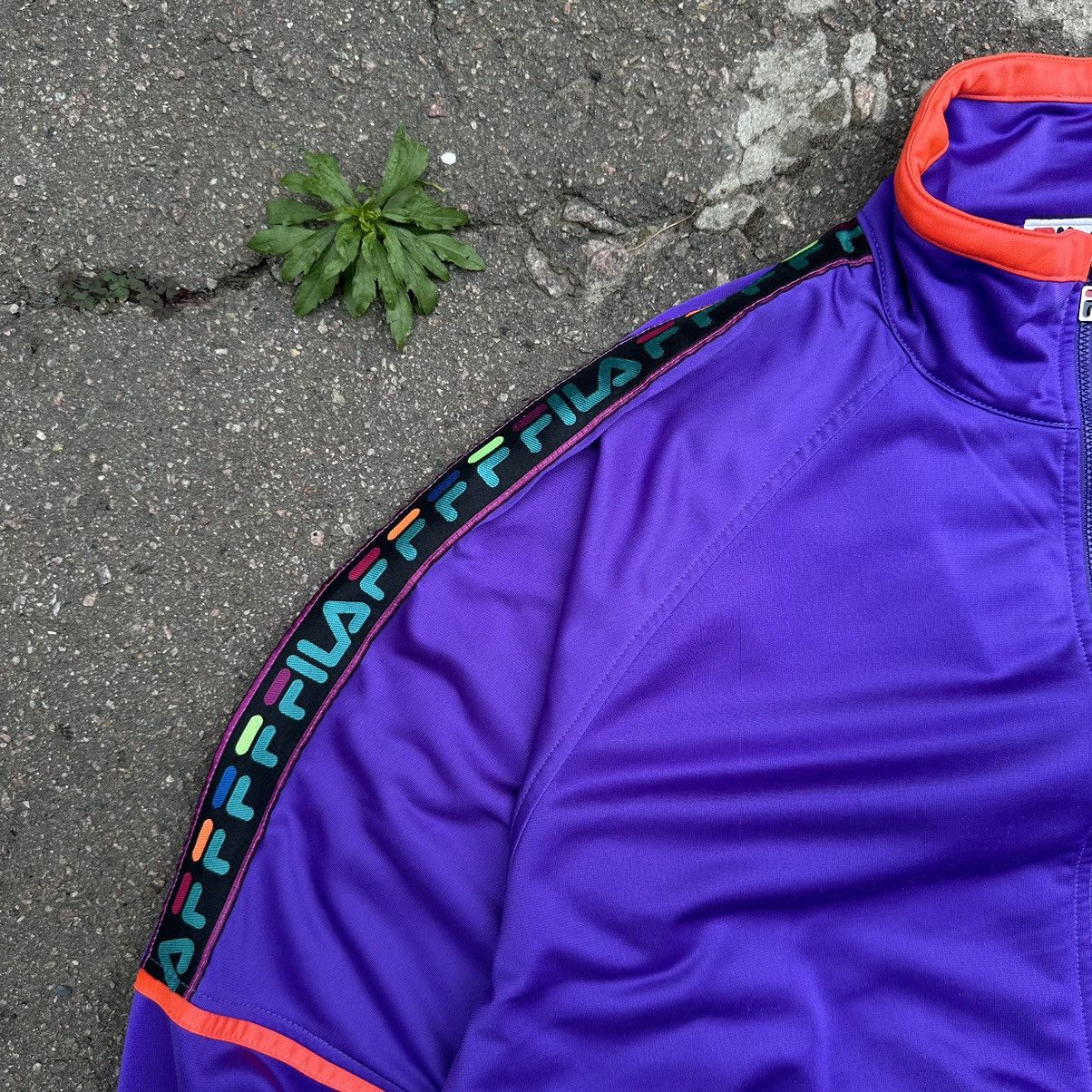 Fila × Vintage Vintage Fila Zip Up Sweatshirt Side Tape Small Logo lampas Size US XL / EU 56 / 4 - 5 Thumbnail