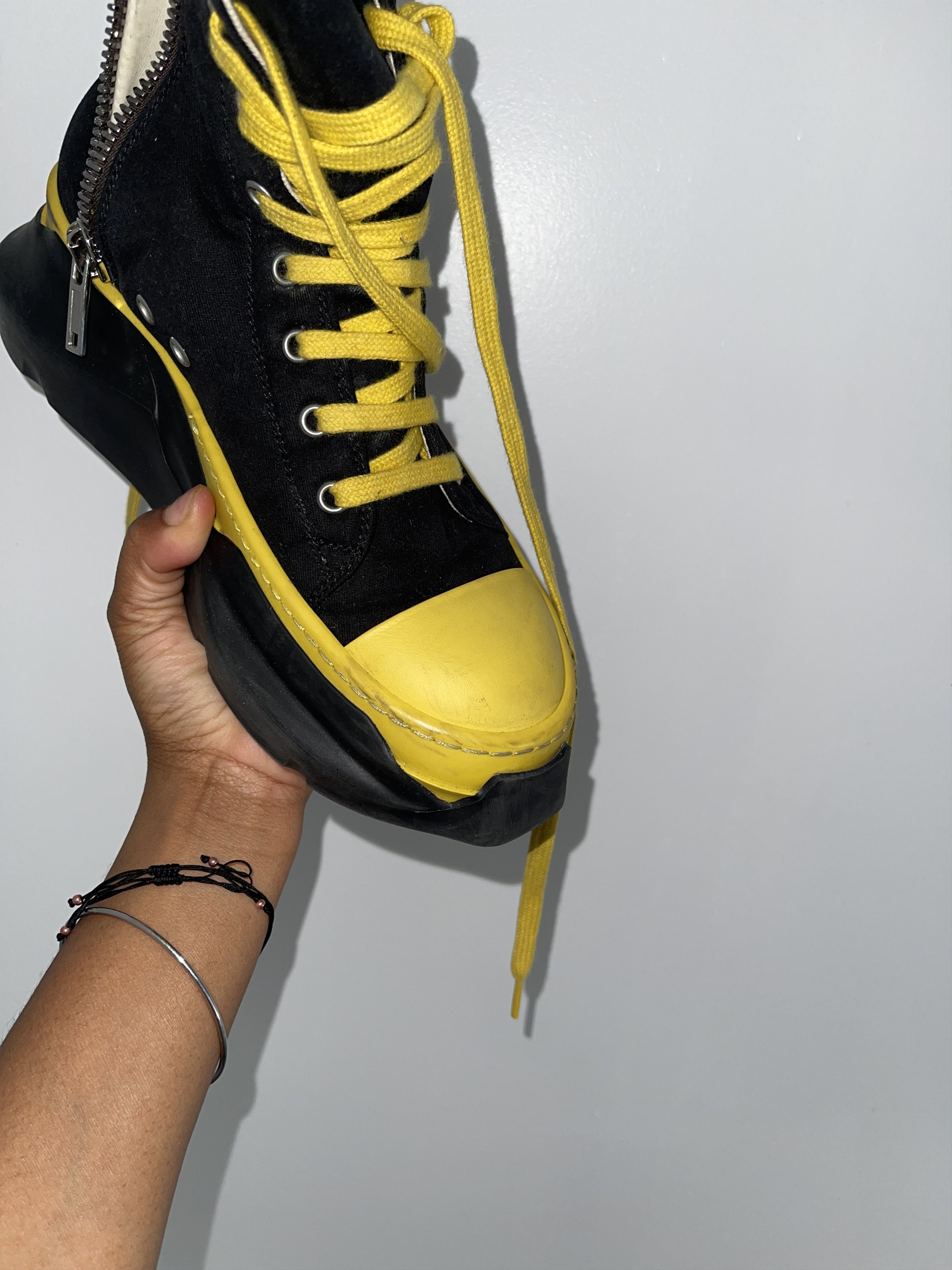 Rick Owens Drkshdw Rick Owens DRKSHDW Abstract Ramones Black and Yellow SS21 Size US 7 / IT 37 - 2 Thumbnail