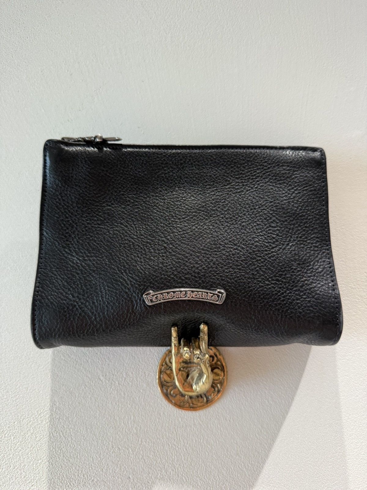Chrome Hearts CHROME HEARTS RARE LEATHER POUCH / CLUTCH / WALLET Size ONE SIZE - 5 Thumbnail