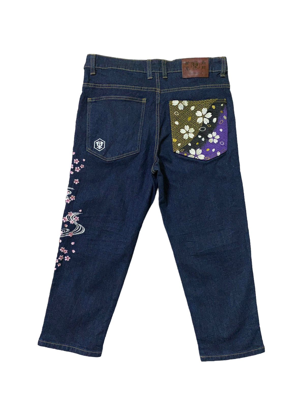 Japanese Brand Vintage THE JAPAN TRADITION Sakura Floral Embroidered Denim Size US 32 / EU 48 - 2 Thumbnail