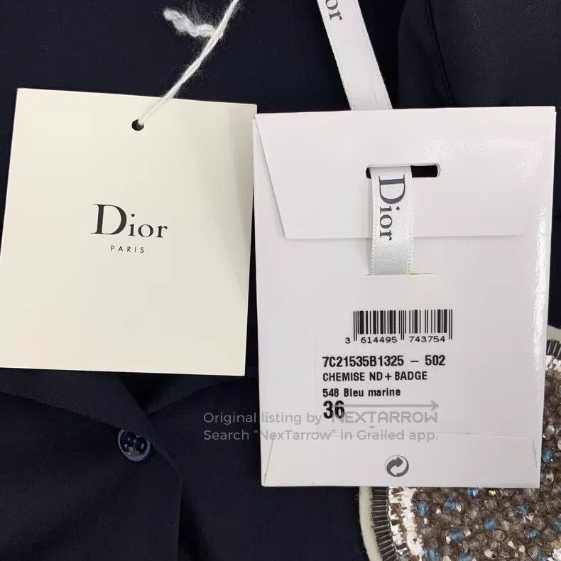 Dior Dior Dark blue badge diamond cotton lapel single-breasted Size XS / US 0-2 / IT 36-38 - 7 Thumbnail