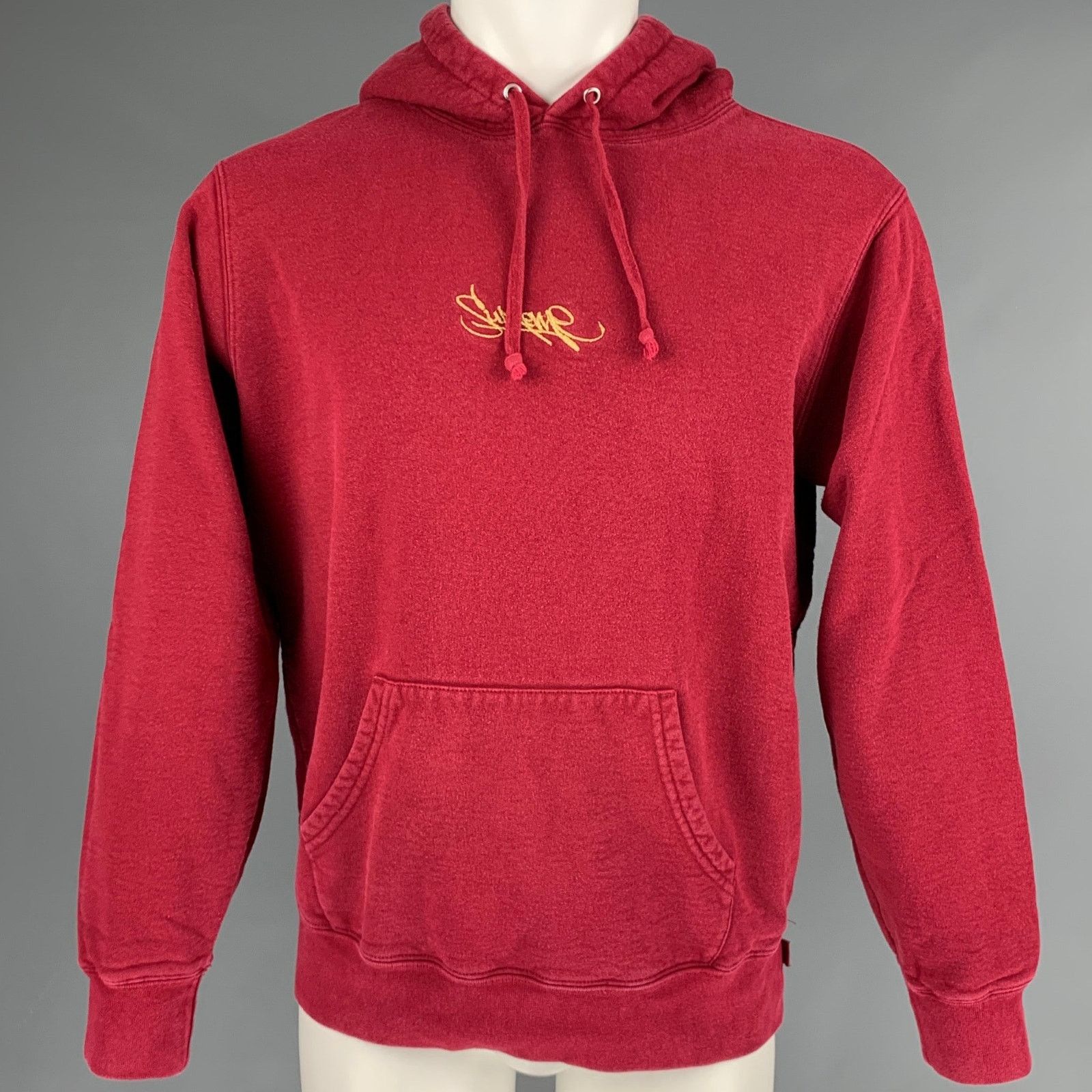 Supreme SUPREME M Burgundy Gold Embroidery Cotton Hoodie Sweatshirt Size US M / EU 48-50 / 2 - 1 Thumbnail