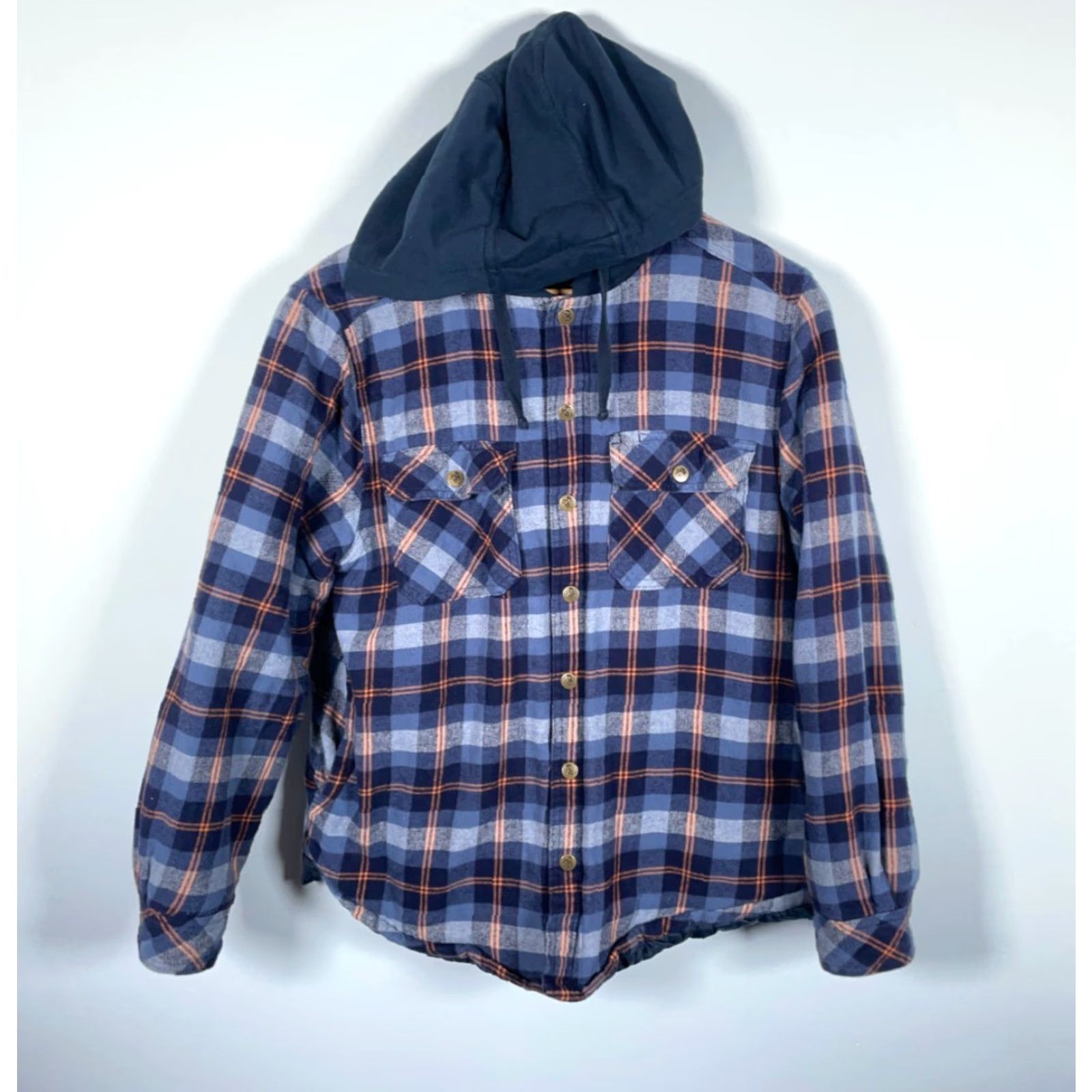 Vintage Legendary Whitetails Outfitters Flannel Shirt Jacket Hooded Men's Medium Blue Size US M / EU 48-50 / 2 - 2 Thumbnail