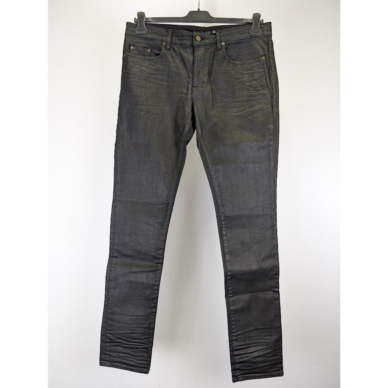 Saint Laurent Paris o1rshd1 Skinny 5 Pocket Low Nightrider Jeans in Black Size US 38 / EU 54 - 3 Thumbnail