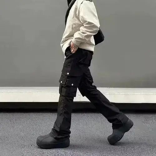 Japanese Brand Straight Boot Cut Flared Pocket Cargo Jeans Size US 32 / EU 48 - 4 Thumbnail