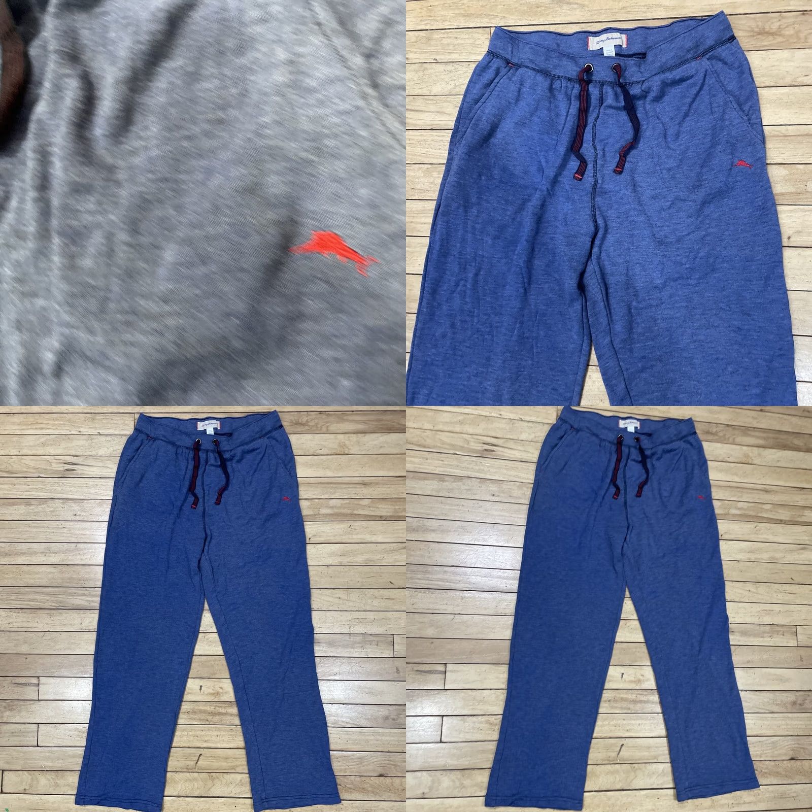 Tommy Bahama TOMMY BAHAMA Pants L Mens Blue Drawstring Knit 3% Polyamide Acrylic Cotton Large Size US 33 - 9 Thumbnail