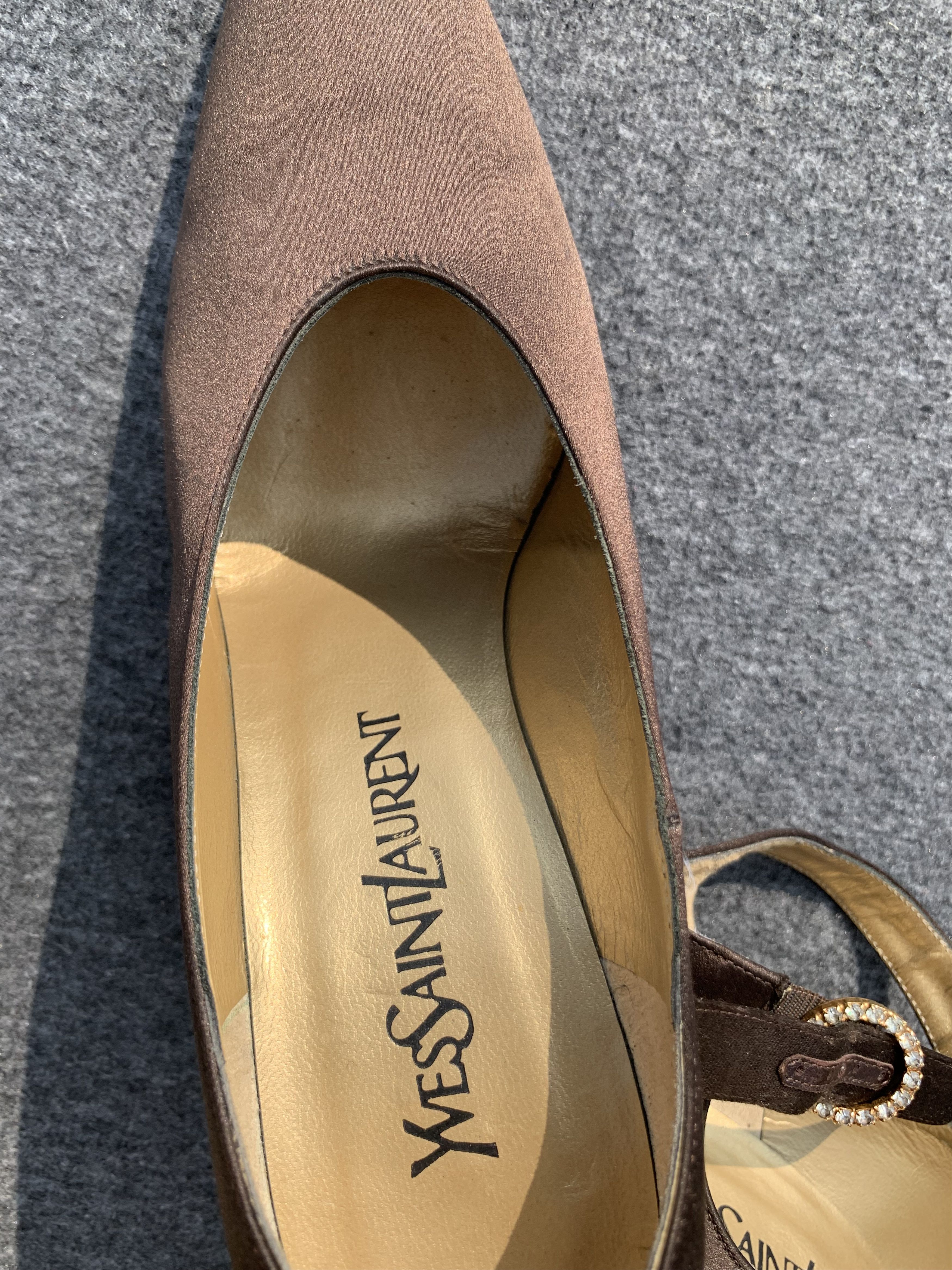 Yves Saint Laurent Yves Saint Laurent Brown Satin Pumps – Size 37.5 Size US 6 / IT 36 - 6 Thumbnail