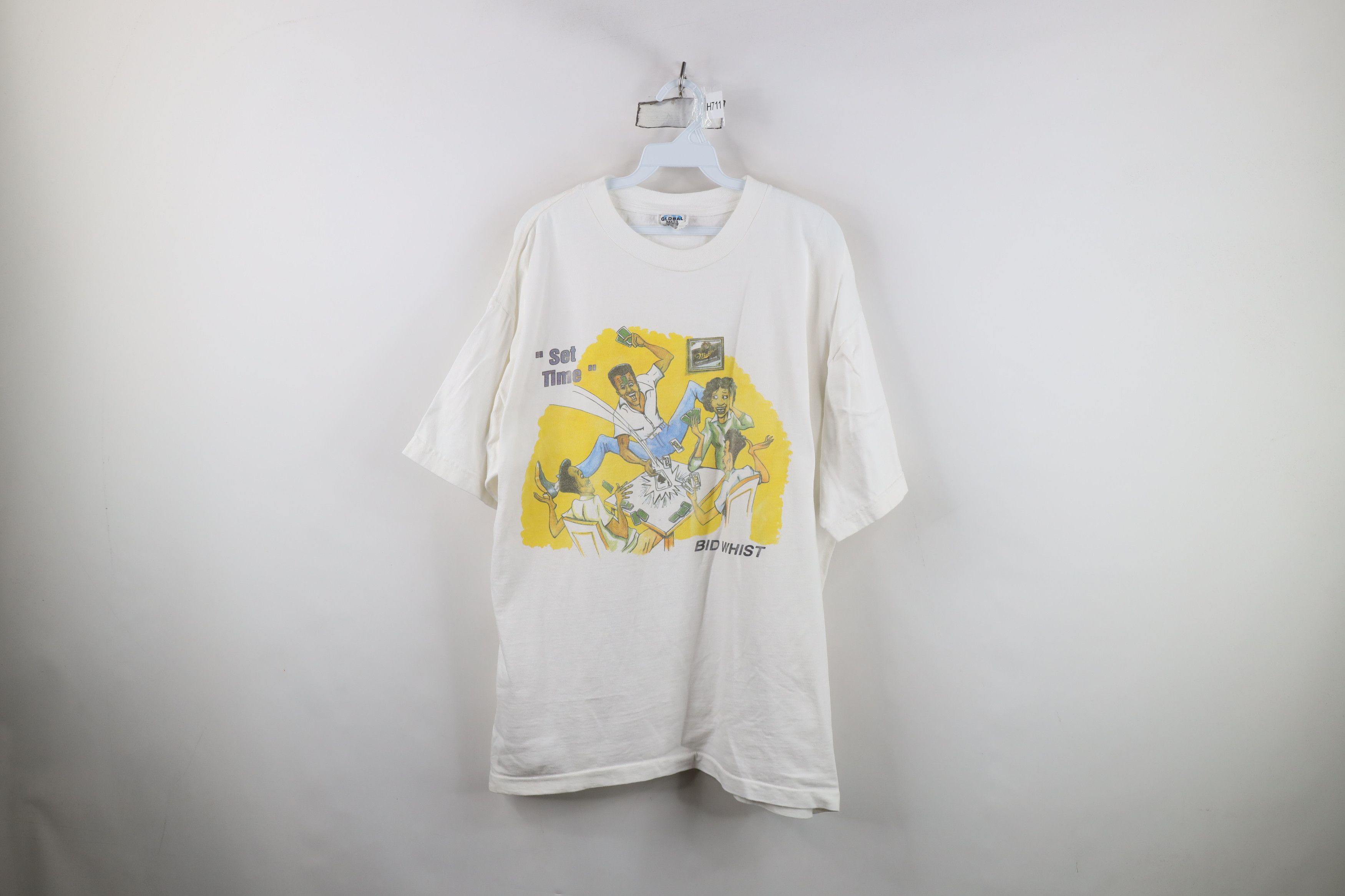 Vintage Vintage 90s Set Time Bid Whist Card Game Comic T-Shirt White Size US XL / EU 56 / 4 - 1 Thumbnail