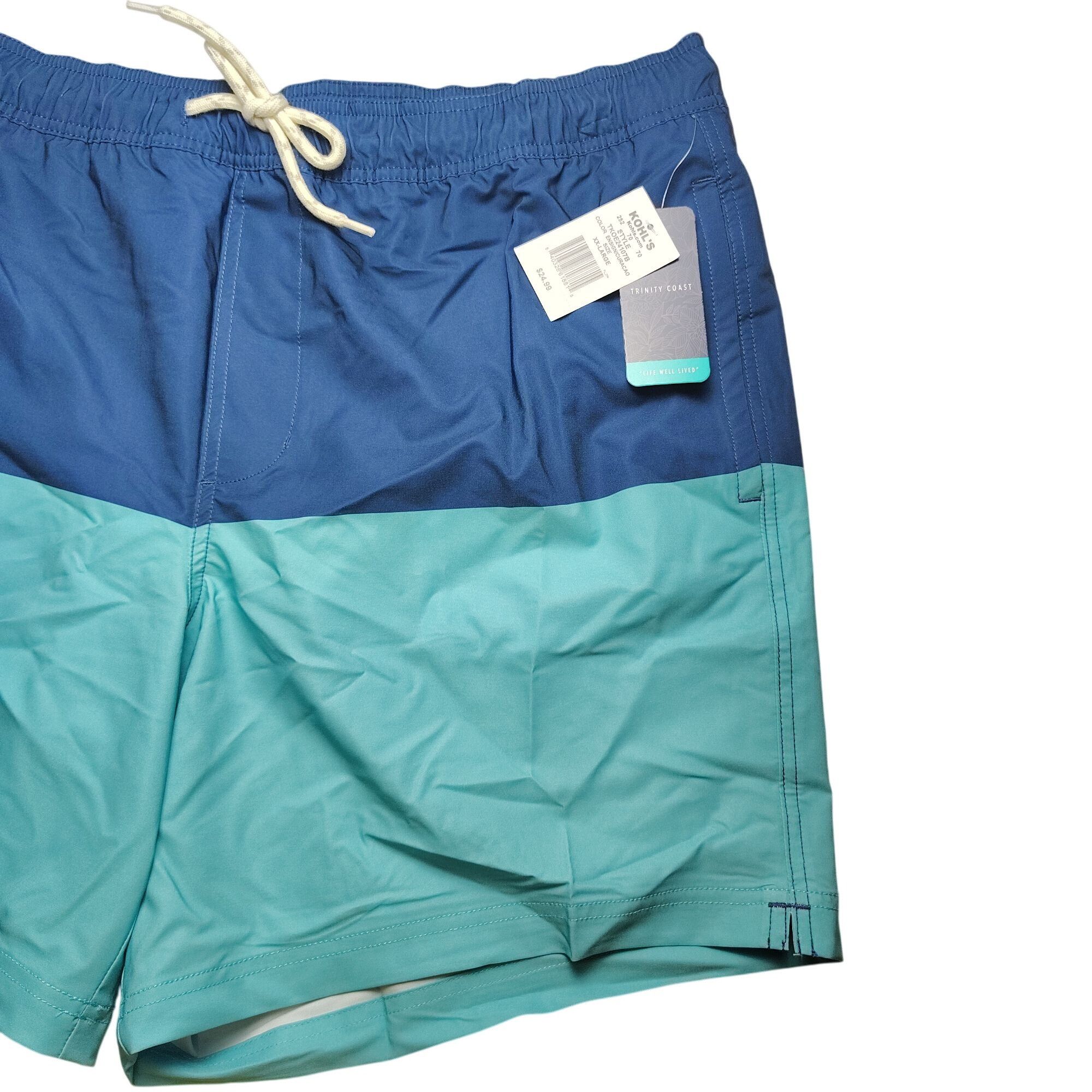 Other Trinity Coast Mens XXL Blue and Aqua Color Block Swim Trunks Size US 44 / EU 60 - 6 Thumbnail