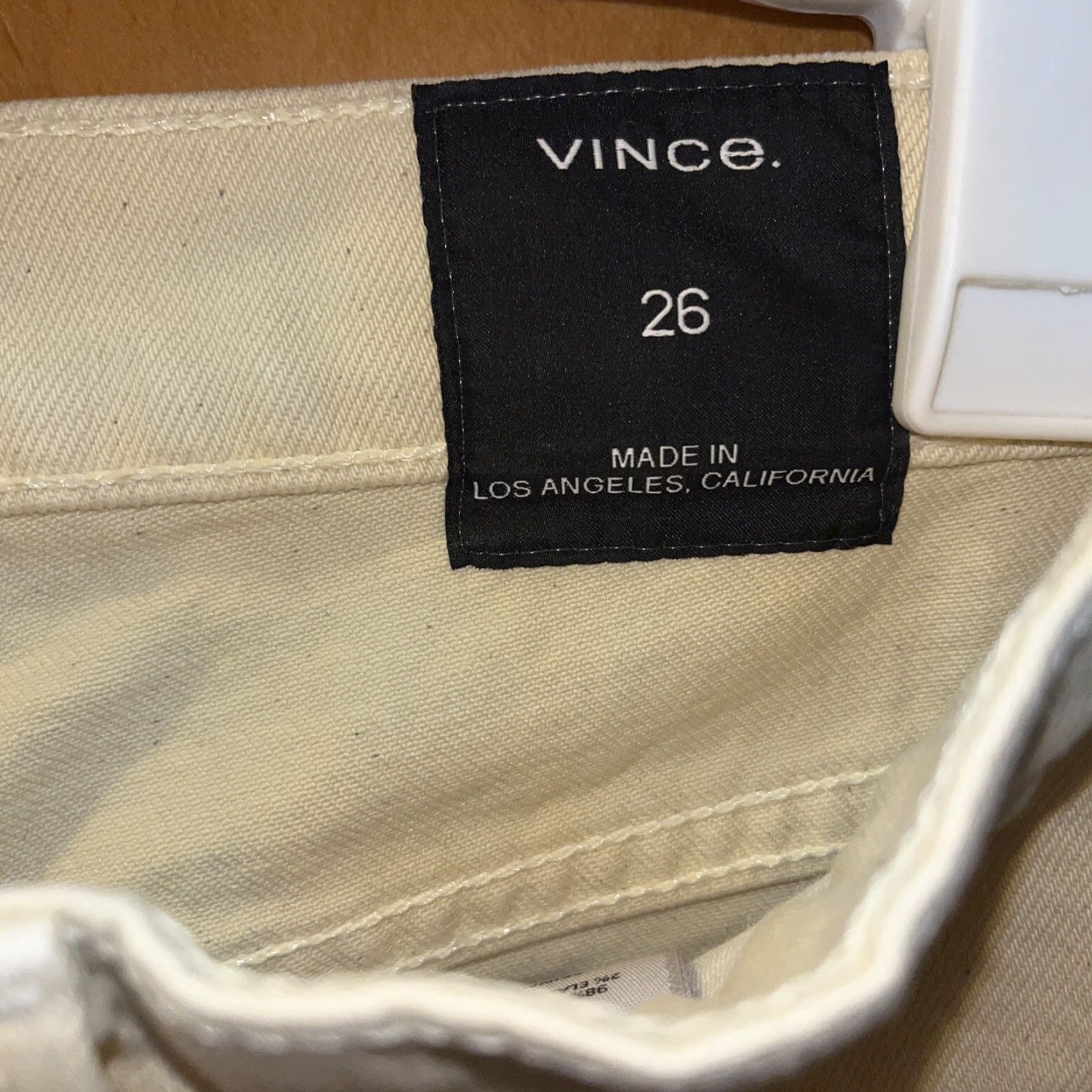 Vince Vince Womens Skinny Crop Jeans Size 26 Cotton Ivory Zipperless 2010s Women's Size 26" / US 2 / IT 38 - 3 Thumbnail