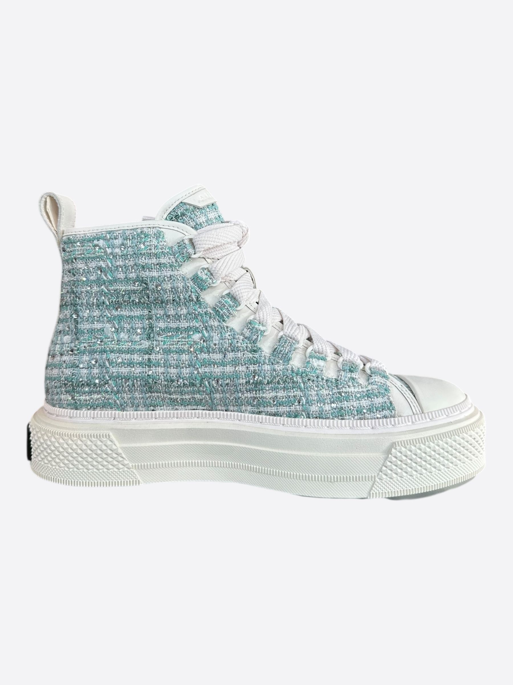 Amiri Amiri Blue Crystal Boucle MA Court High Top Women's Sneakers Size US 8 / IT 38 - 6 Thumbnail